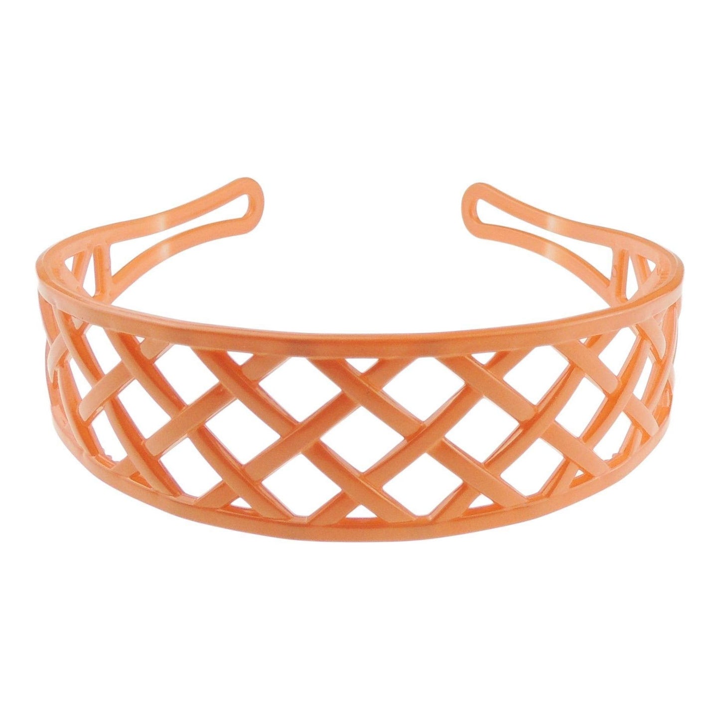 GIRLS SMALL HEAD LADIES School Uniform Work Gym Yoga Birthday Party Hair Accessories Plain Plastic Wide Criss Cross Basket Weave Stencil Short Long Hair Headband Alice Band Hairband (Brown)
