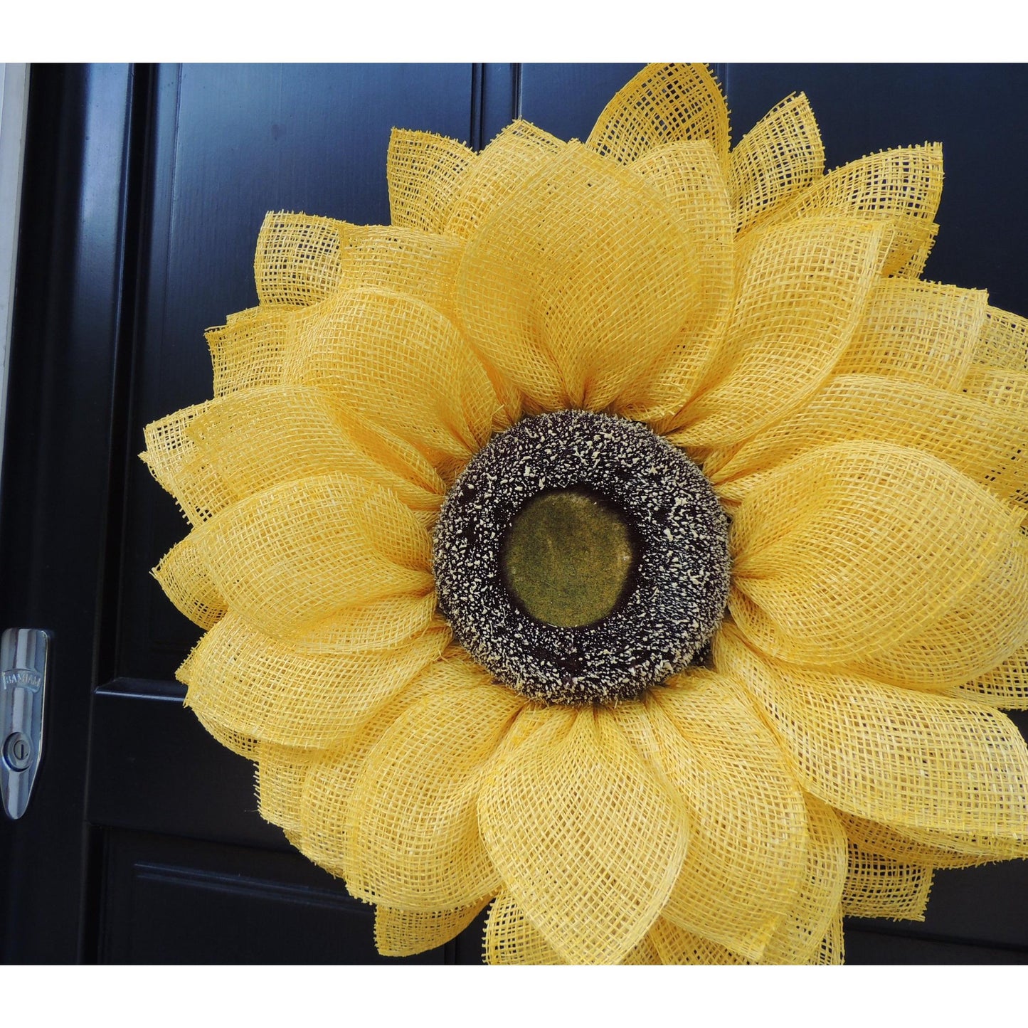 Yellow Sunflower Front Door Wreath Outdoor Summer Fall Decor Flower Hanger Wall Decoration Housewarming Gift Welcome Autumn Farmhouse Rustic