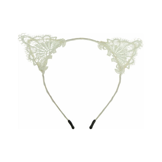 Womens Fancy Dress Up Party Role Play Cosplay Costume Christmas Hen Do Halloween Deeley Bopper Headband Hairband Hair Alice Band Fabric Lace Cat Kitten Ears