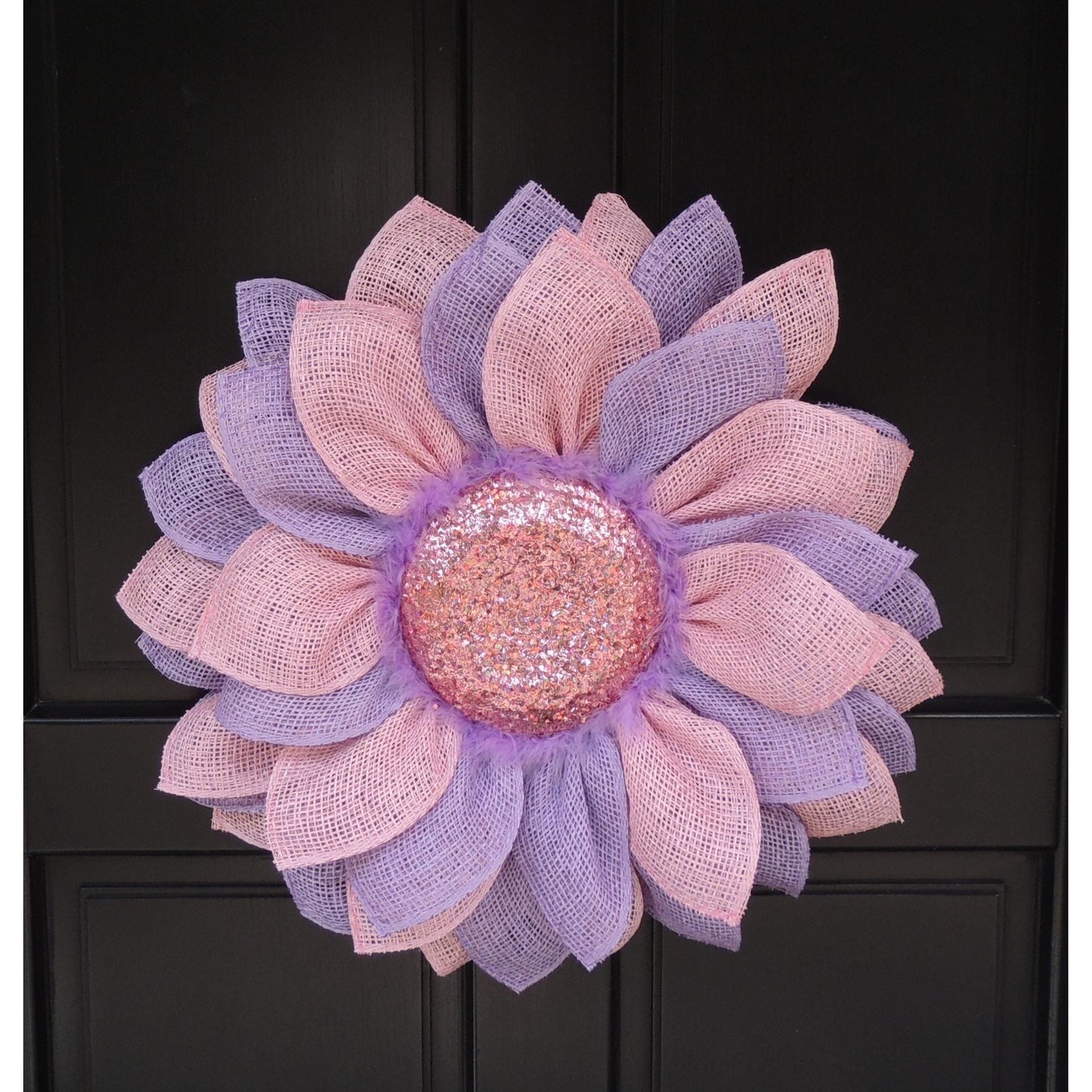 Pink Purple Sunflower Front Door Wreath Outdoor Summer Decor Flower Hanger Wall Decoration Housewarming Gift Welcome Autumn Farmhouse Rustic