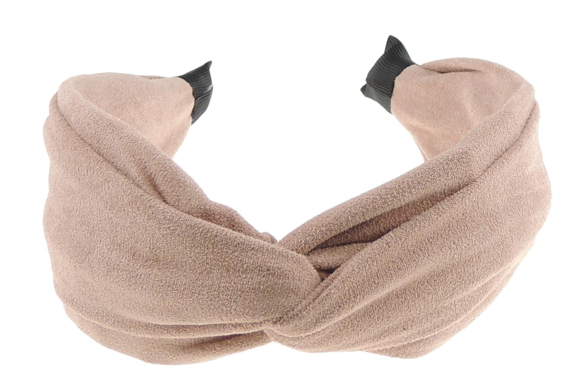Womens Luxury Suede Velvet Twist Knotted Turban Vintage Boho Wide Winter Evening Wedding Party Bridal Christmas Birthday Bridesmaid Headband Alice Band Hair Accessories Hairband