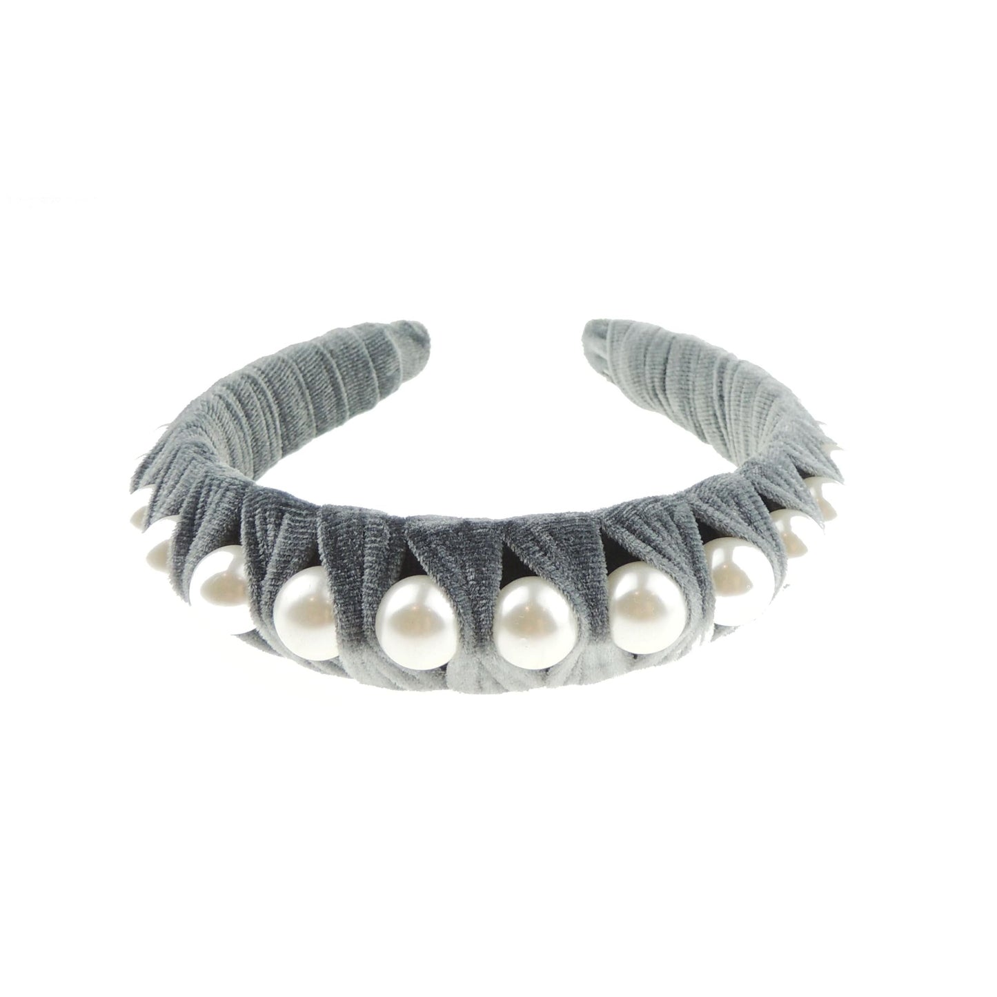 Womens Luxury Velvet Evening Faux Pearl Winter Formal Wide Fabric Headband Alice Band Hair Accessory Hairband Christmas Birthday Wedding Gift Bridesmaid Prom Dance Holiday Pageant Prom