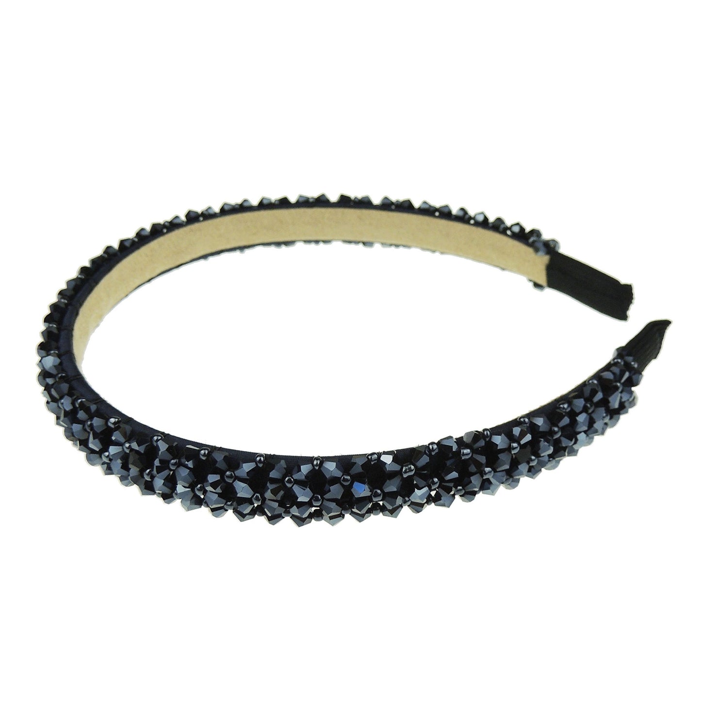 Womens Beaded Diamante Crystal Encrusted Sparkly 1.5cm Wedding Formal Occasion Bridesmaid Christmas Birthday Pageant Evening Bridal Party Formal Alice Band Headwear Hairband Headband