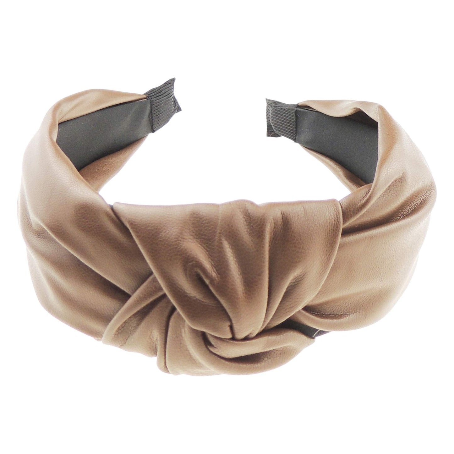 Womens Vegan Faux Leather Wide Top Knot Fabric Turban Evening Boho Retro Funky Vintage Headband Alice Band Hair Hairband For Christmas Birthday Wedding