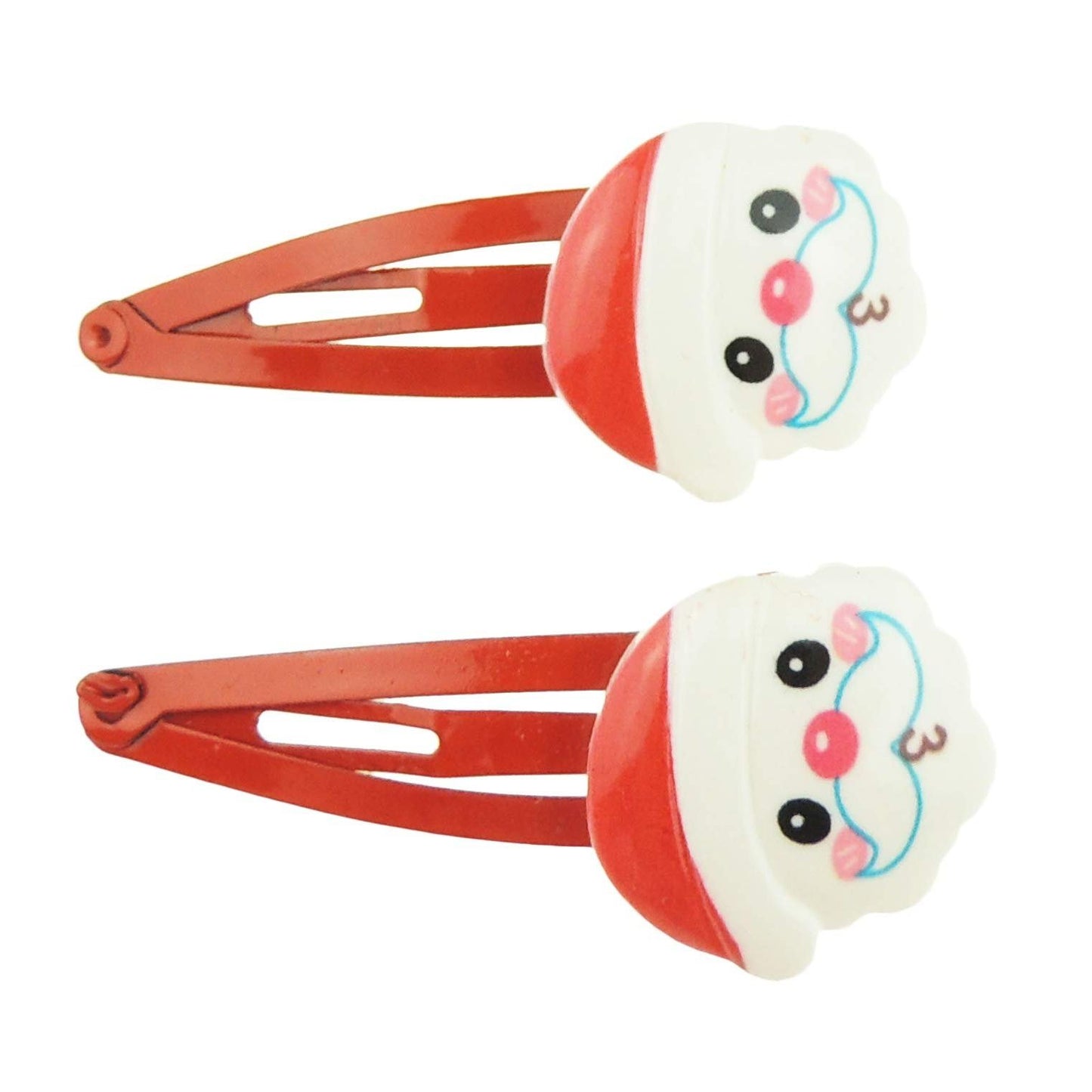 Girls Womens Toddler Baby Kids Christmas Snowman Santa School Clips Barrettes Bobbles Accessories Hair Sectioning Fine Thick Grips Slides Grips Clips Sleepies Snap Bendies SET of 2