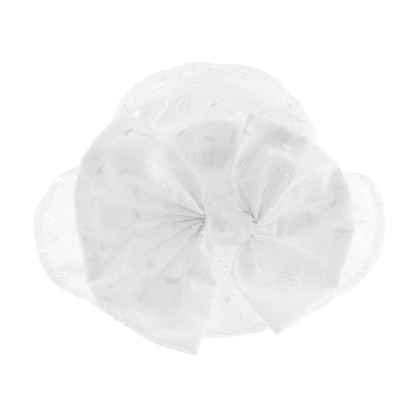 Cute Baby Girls Kids Infants Childrens Newborn Cotton Broderie Anglais Big Bow Pattern Poke Brim Retro Bonnet Beanie Bucket Summer Beach Sunhat Sun Hat 0 3 6 9