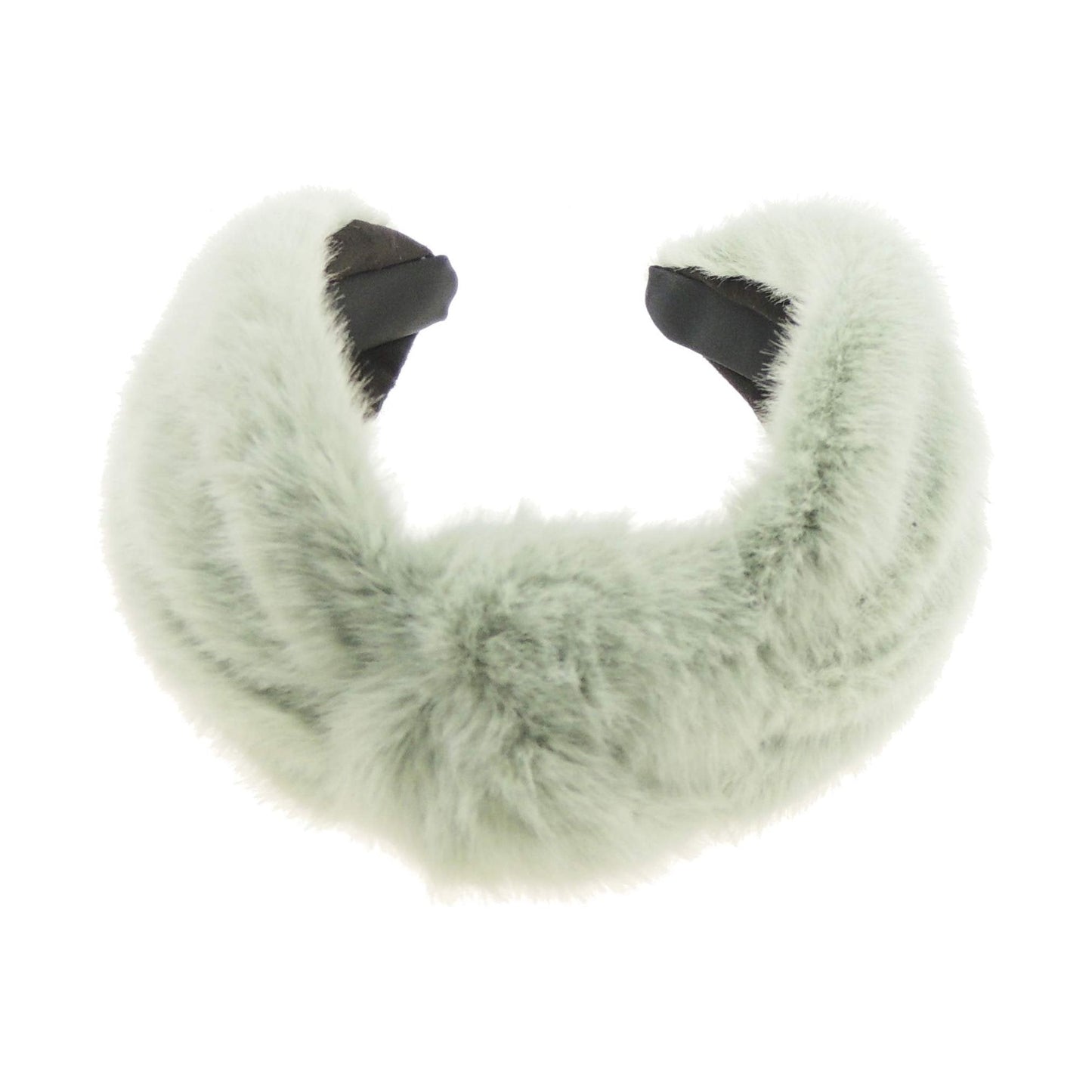 Womens Girls Wide Plush Faux Fur Fabric Boho Turban Top Knot Knotted Twisted Winter Christmas Birthday Wedding Bridesmaid Party Headpiece Accessories Hairband Head Hair Headband Alice Band Pale Yellow