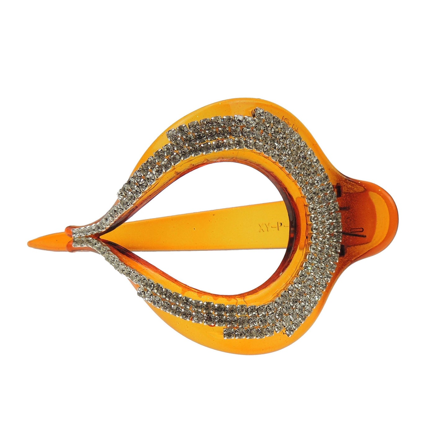 Ladies Crystal Diamante 13cm Large Oval Hair Concorde Clip