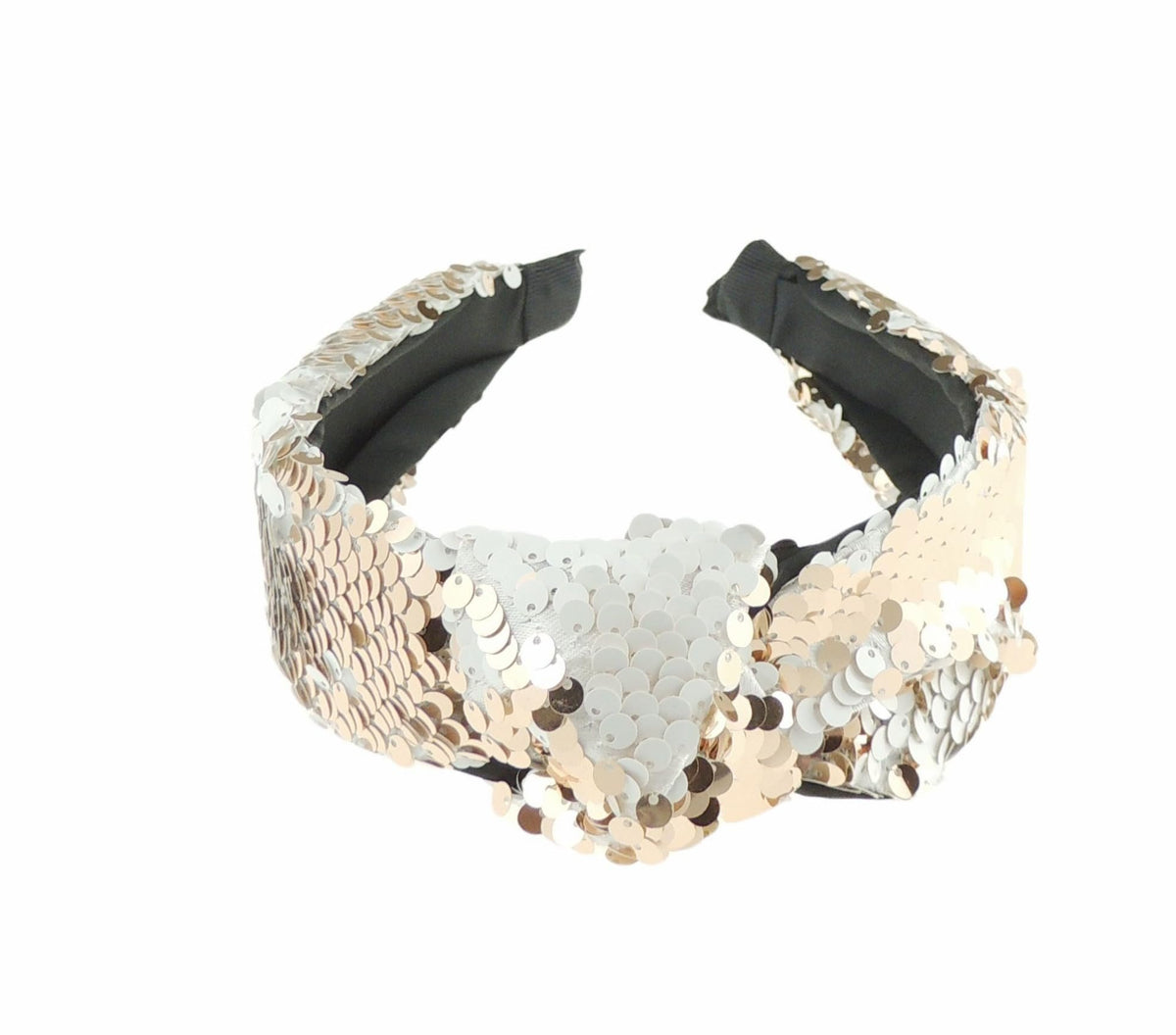 Ladies Sparkly Sequin Satin Festive Christmas Party Evening Accessories Twist Top Knot Headband Alice Band