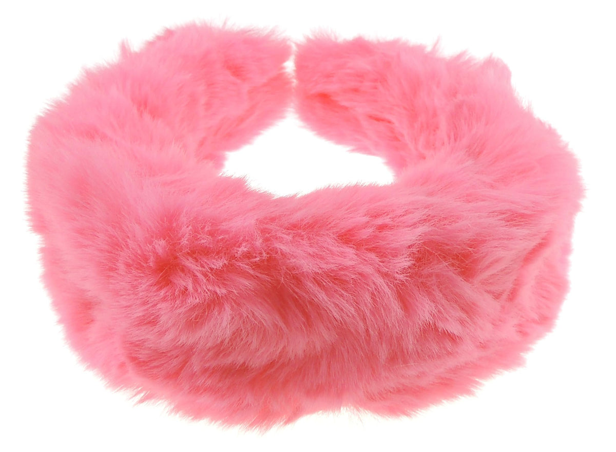 Womens Thick Wide Soft Plush Faux Fur Fabric Boho Vintage Look Winter Christmas Birthday Wedding Bridesmaid Party Headpiece Accessories Hairband Head Hair Headband Alice Band