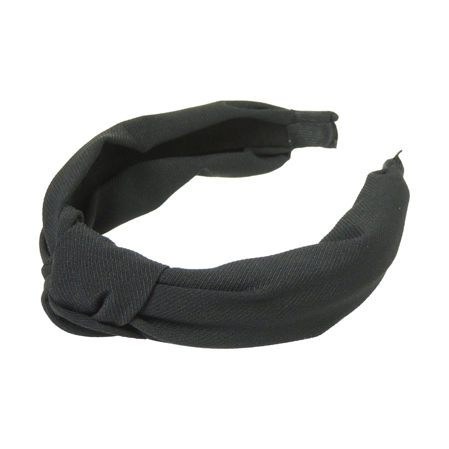 Ladies Draped Chiffon Stripe Twist Knot Headband Alice Band (Navy)
