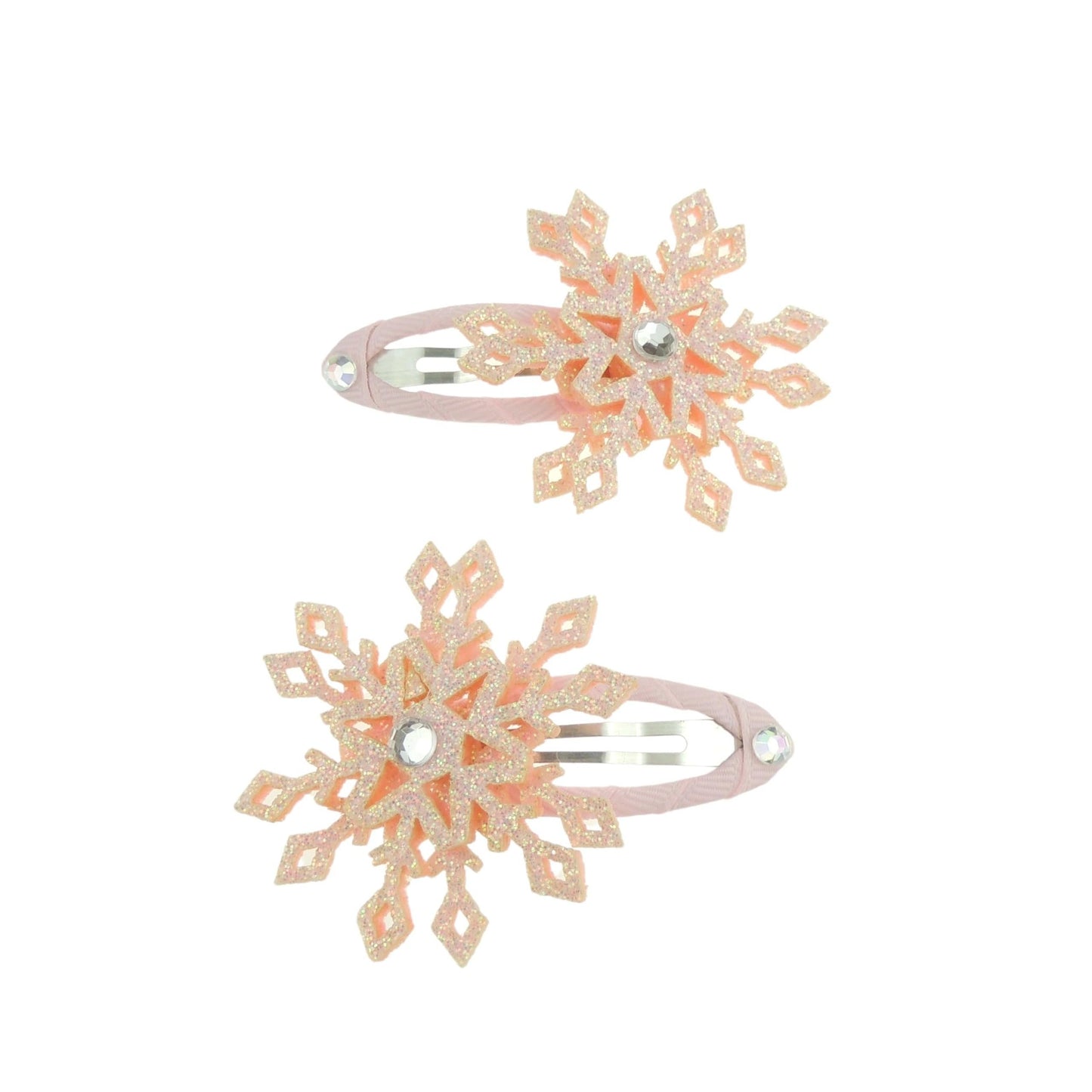 Ladies Girls Festive Glitter Sparkly Christmas Snowflake Snap Bendies Womens Girls Party Birthday Accessories Hairpin Hair Clip Grip Bobby Pin Clip Slide Snap Bendies Set of 2