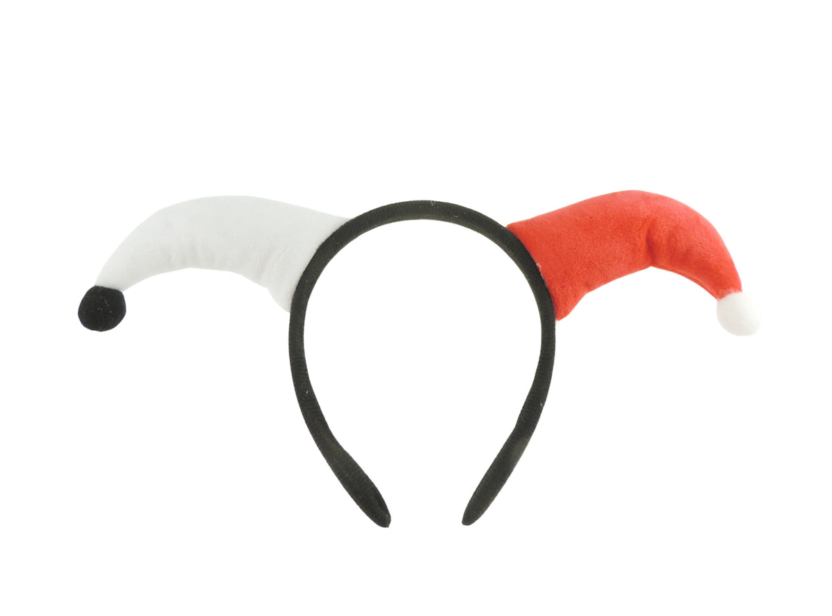 Womens Fancy Dress Up Party Role Play Plush Costume Headband Accessory Clown Jester Joker