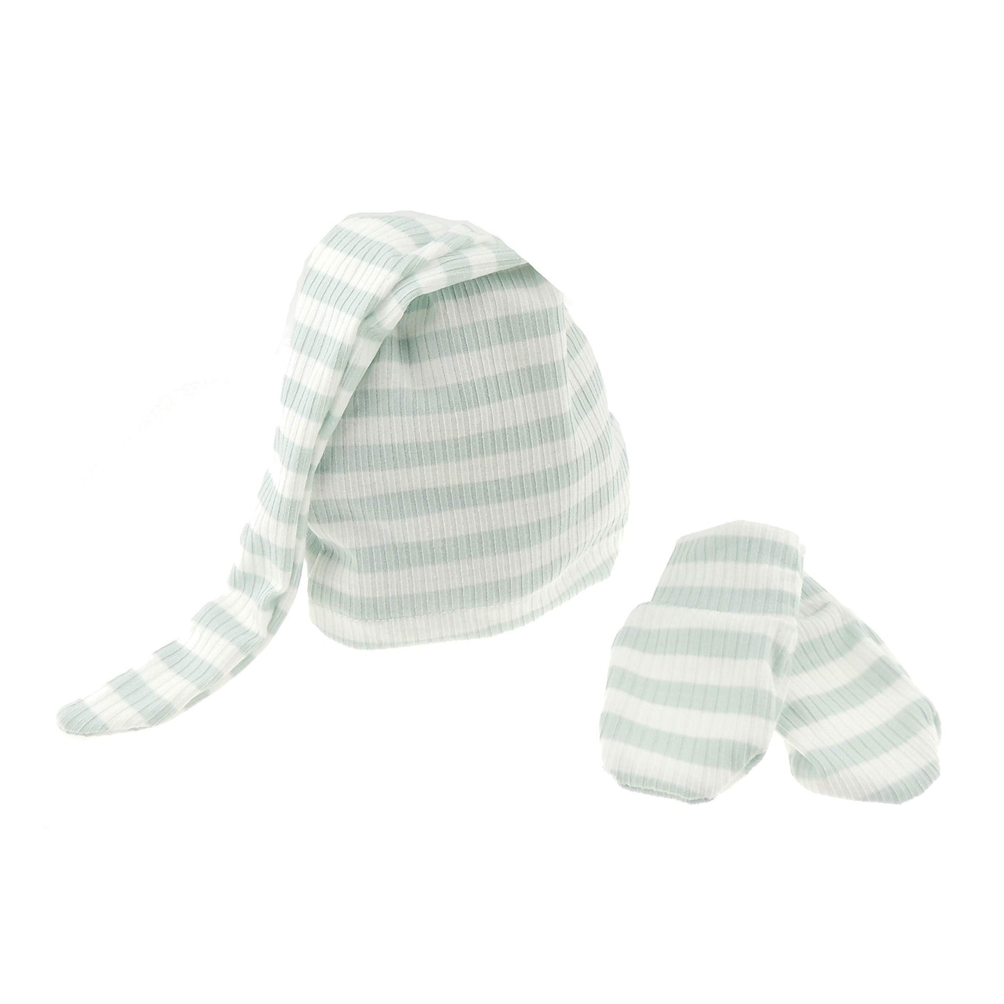Cute Baby Girls Kids Babies Infants Newborn 100% Cotton Plain Shower Essentials Accessories Beanie Summer Sleep Pram Knotted Hospital Cap Hat Scratch Mittens Mitts Gloves 0-3 Months (White Mint)