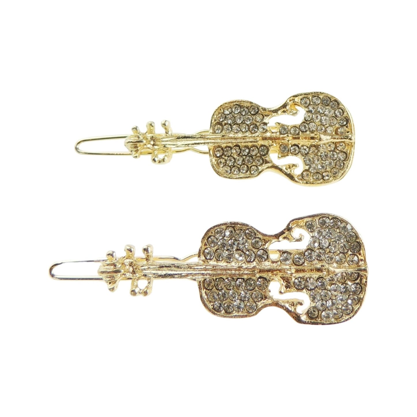 Womens Sparkly Crystal Violin Guitar Viola Cello Diamante Crystal Rhinestone Womens Girls Party Birthday Christmas Bridal Hairpin Hair Clip Grip Bobby Pin Clip Slide