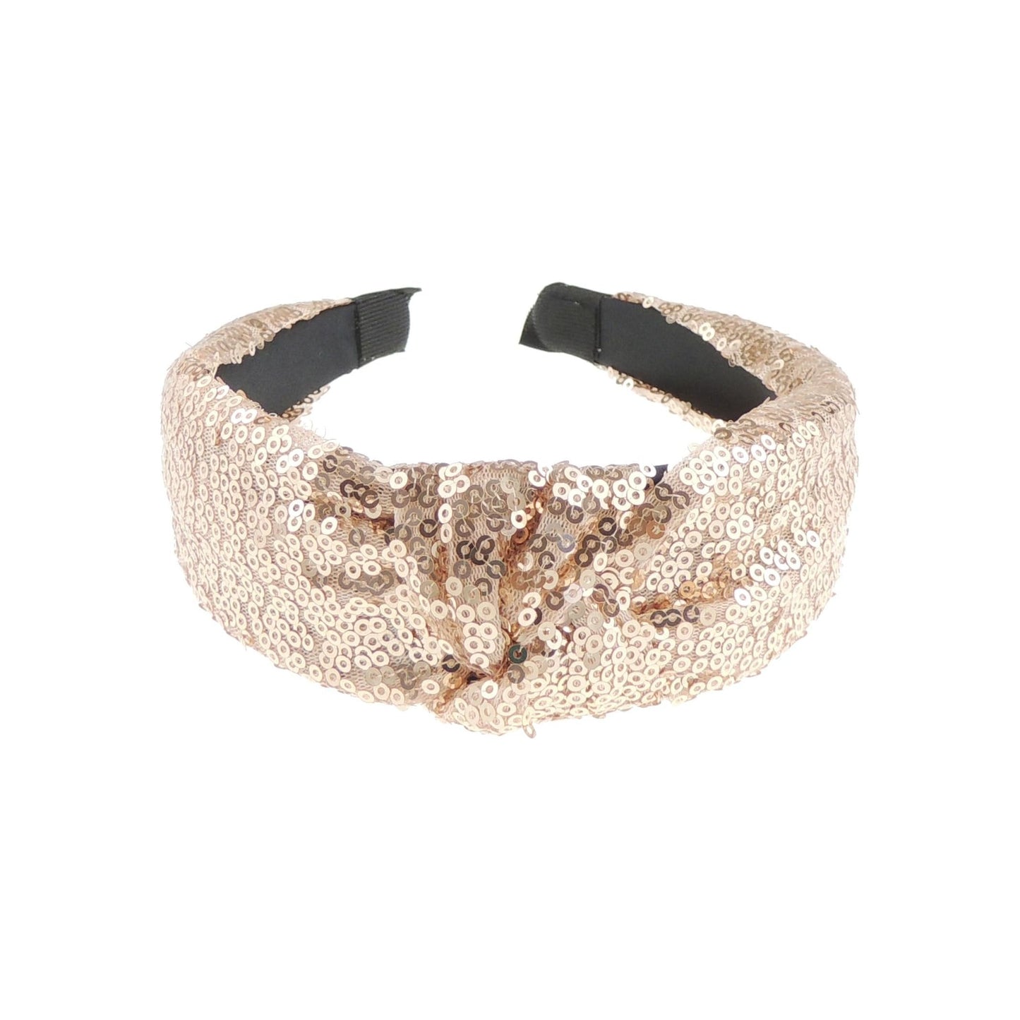 Womens Evening Fancy Sparkly Sequin Knot Twist Twisted Turban Wide Thick Formal Boho Vintage Headband Alice Band Hair Accessories Hairband Christmas Wedding Bridesmaid Party (Pink)
