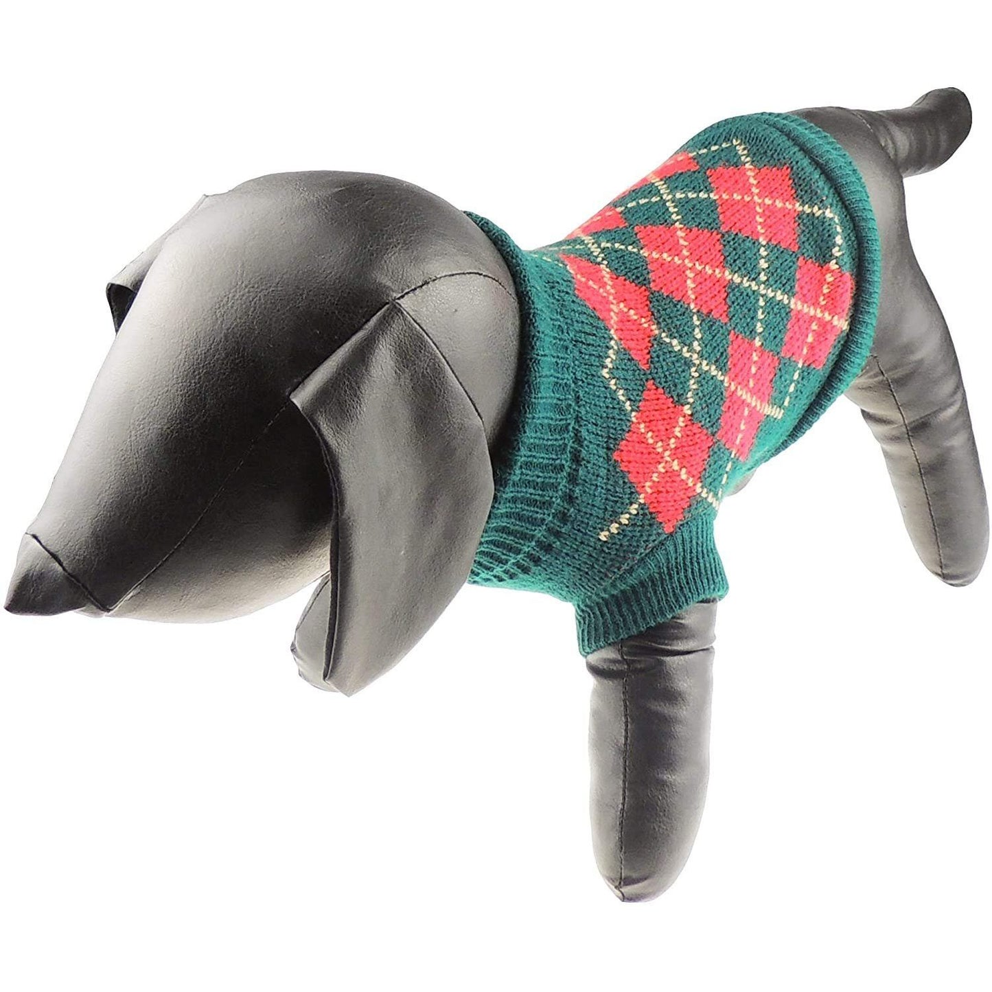 Glamour Girlz Cute SMALL DOG ONLY Puppy Cat Birthday Christmas Outfit Fleece Winter Girl Boy Jumper Coat Clothes Hoodies Costume Pullover Knitted Knit Sweater Sweatshirt Green Red Plaid Tartan Argyle