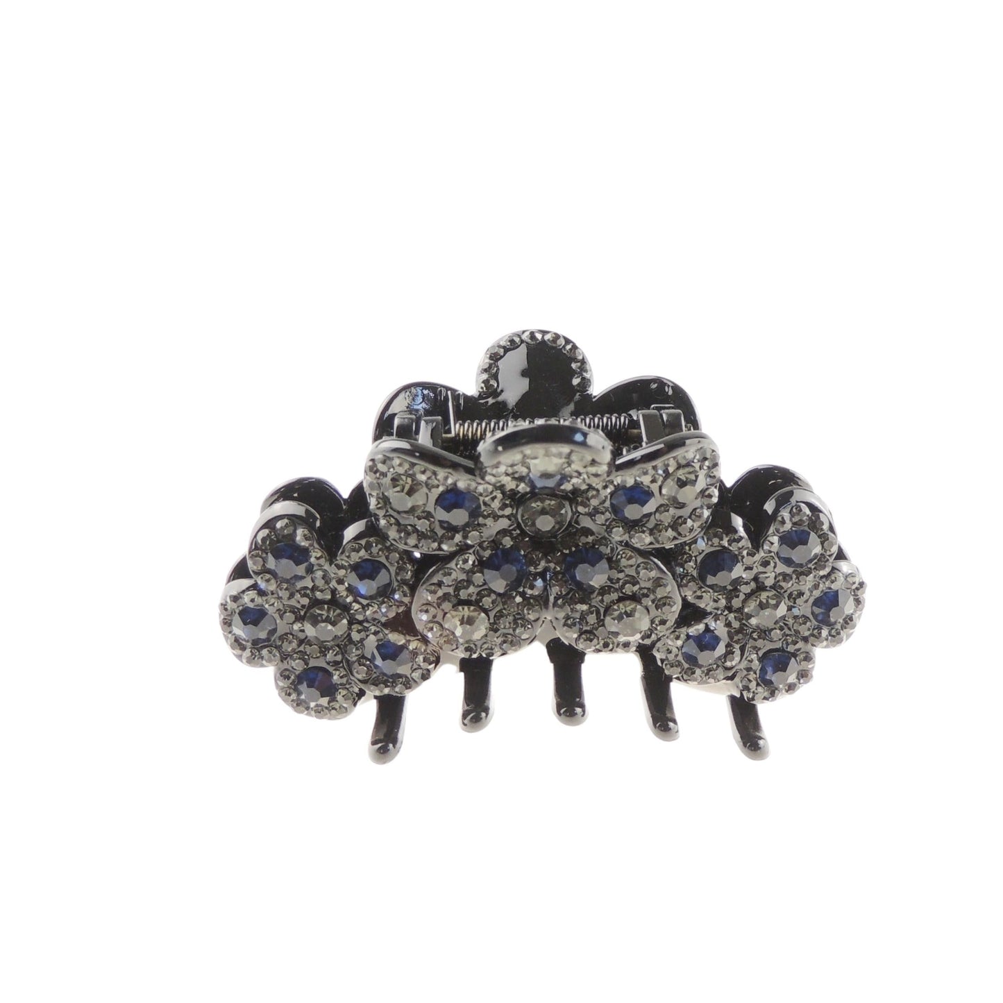 Womens Girls Crystal Rhinestone Luxury Diamante Bulldog Wave Jaw Clip Octopus Clamp Grip Bridal Wedding Party Birthday Christmas Summer Styling Short Long Hair Butterfly Daisy Flower Black (Clear)