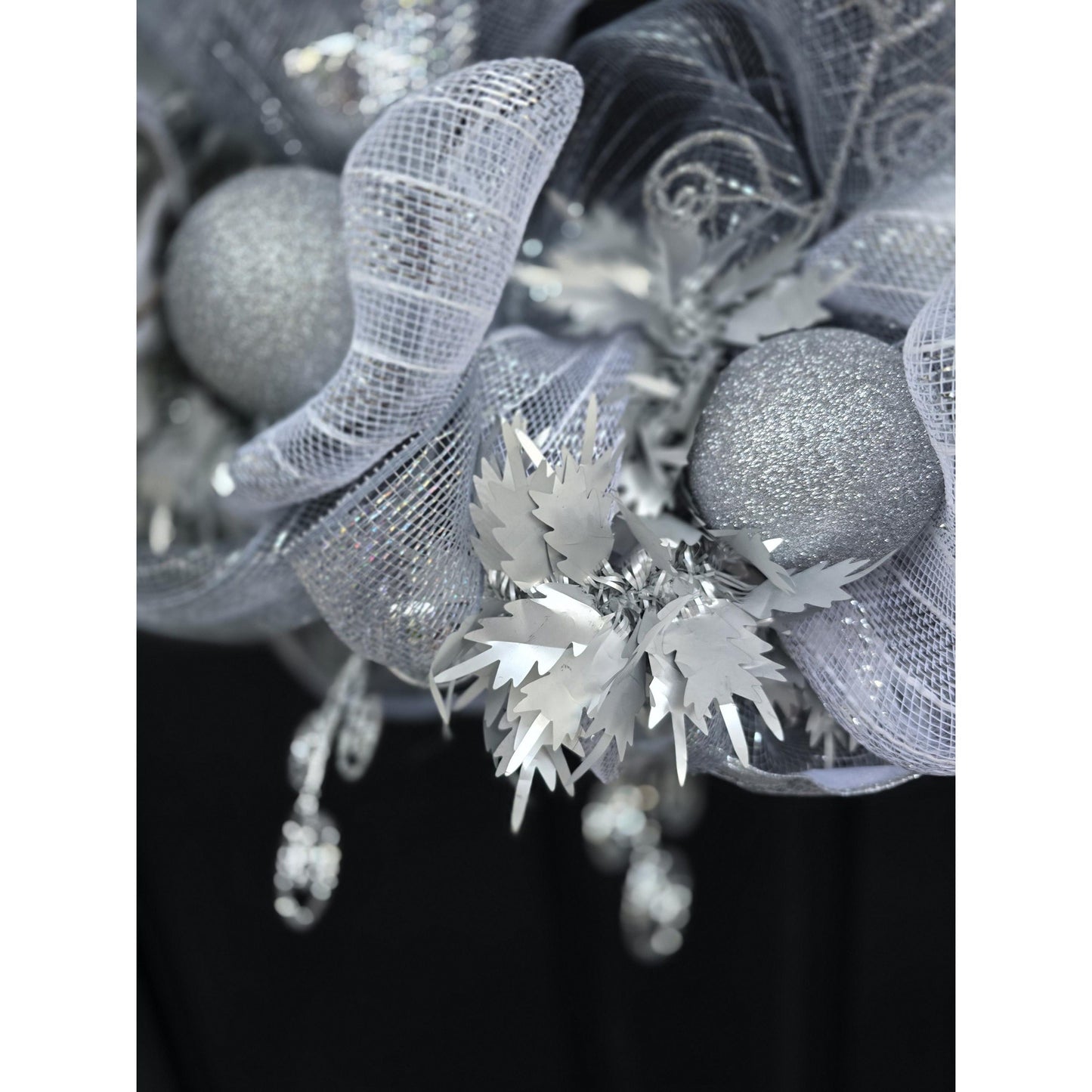 Silver Luxury Christmas Wreath Front Door Luxury Home Decorations Xmas Winter Mantle Decor Holiday Wreath Advent Swag Silver Theme
