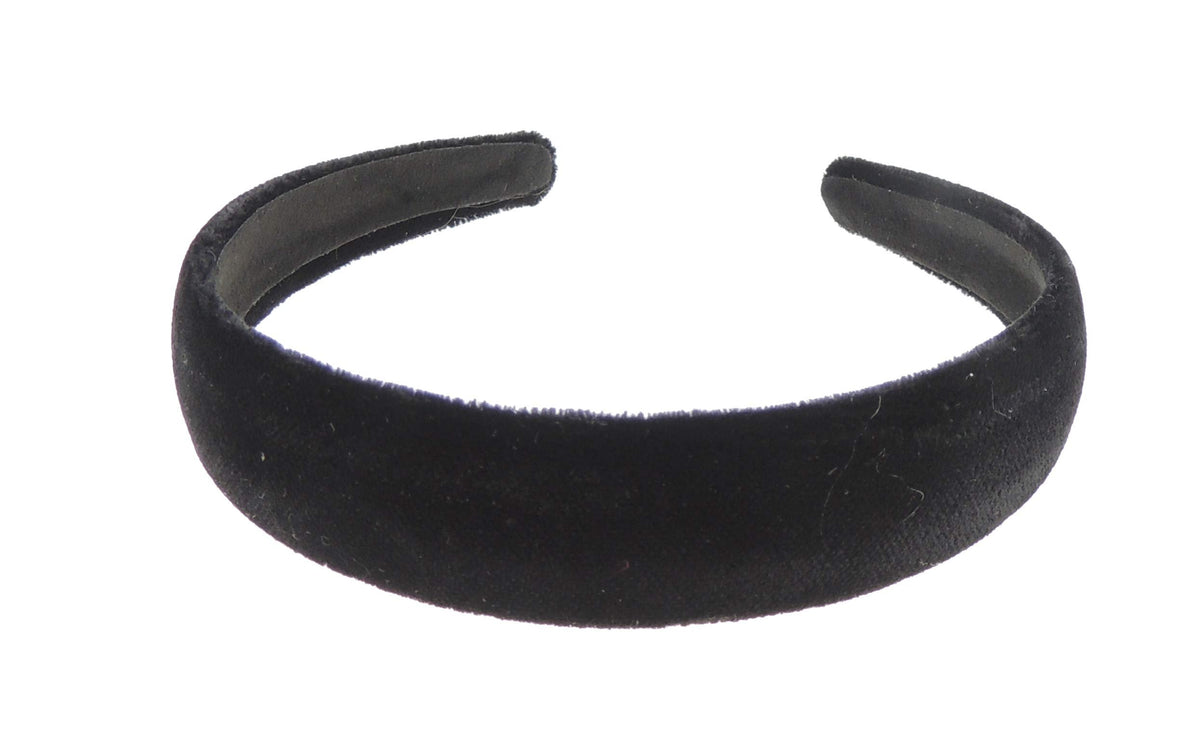 Ladies Girls Work School Uniform Birthday Party Wedding Dance Recital Party Bridesmaid Flower Girl Special Occasion Hair Black Velvet Short Long Hair Headband Alice Band Hairband 5 Sizes (2.5cm)