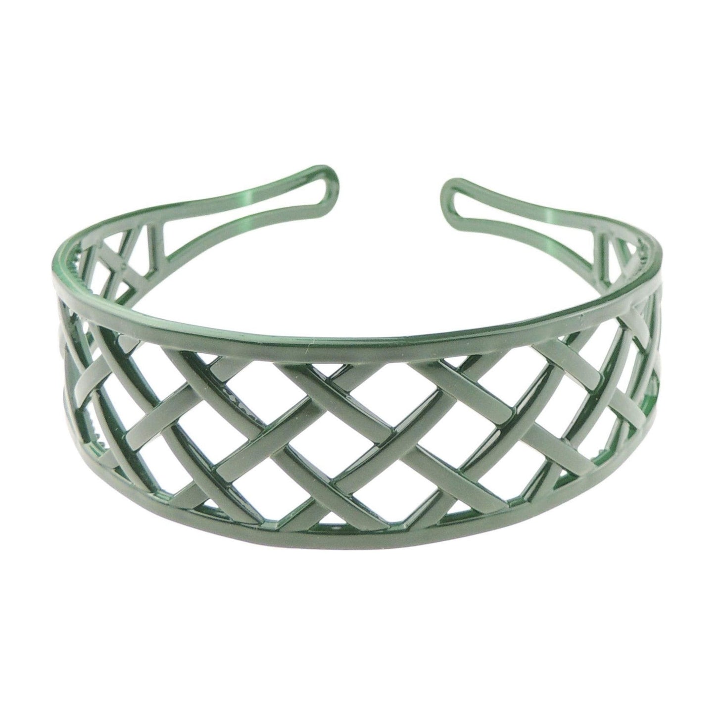 GIRLS SMALL HEAD LADIES School Uniform Work Gym Yoga Birthday Party Hair Accessories Plain Plastic Wide Criss Cross Basket Weave Stencil Short Long Hair Headband Alice Band Hairband (Brown)