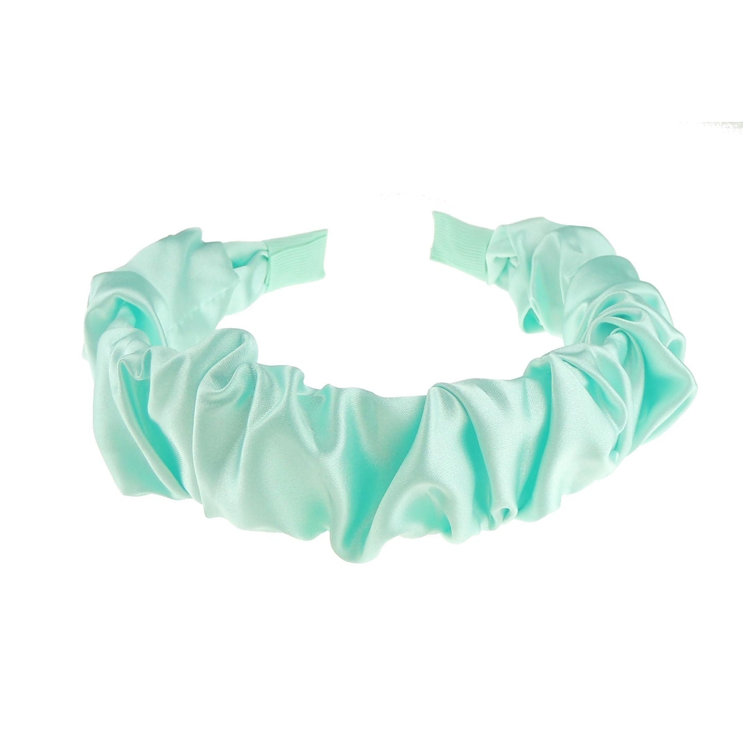 Girls Women Rouched Summer Evening Wedding Bridal Party Christmas Bridesmaid Birthday Satin Fabric Headband Alice Band Hair Accessories Headpiece