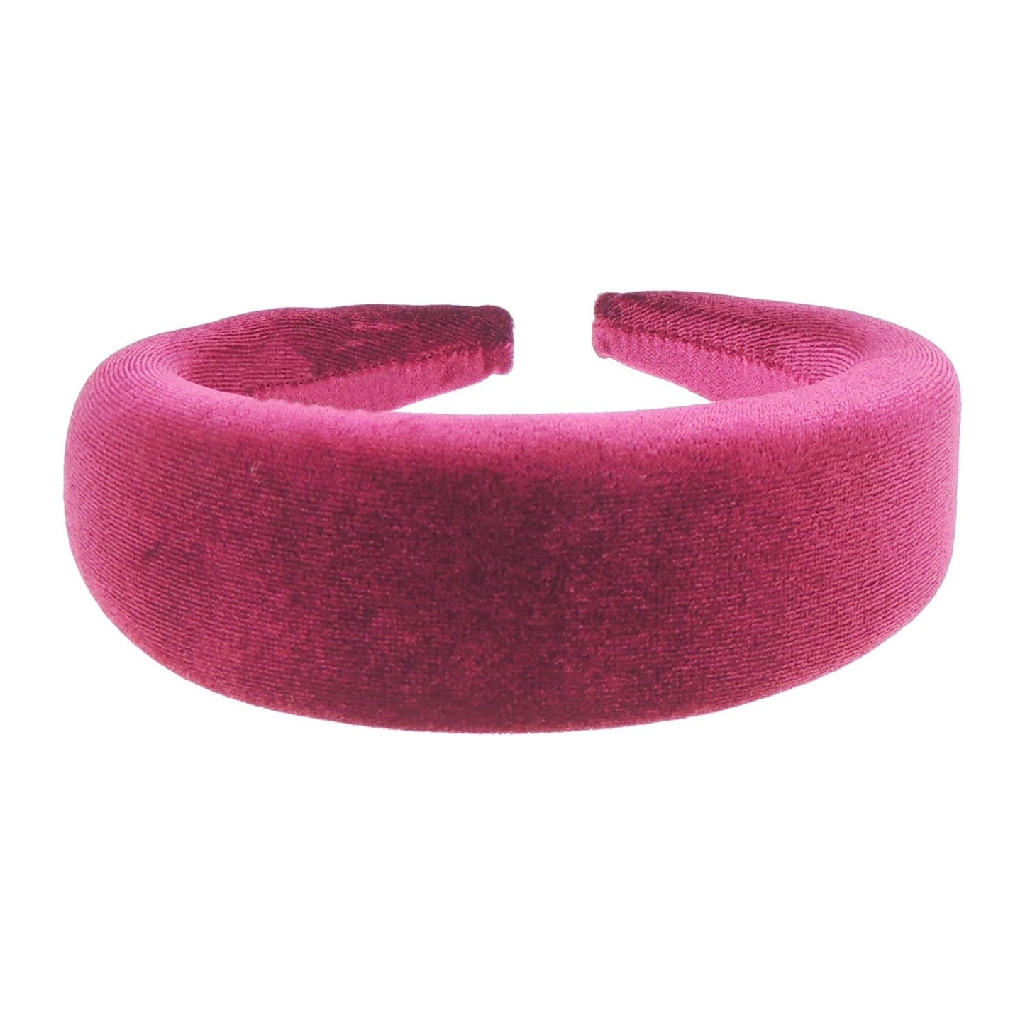 Ladies Girls Velvet Wide Padded Covered Headband Alice Band (Pale Orange)