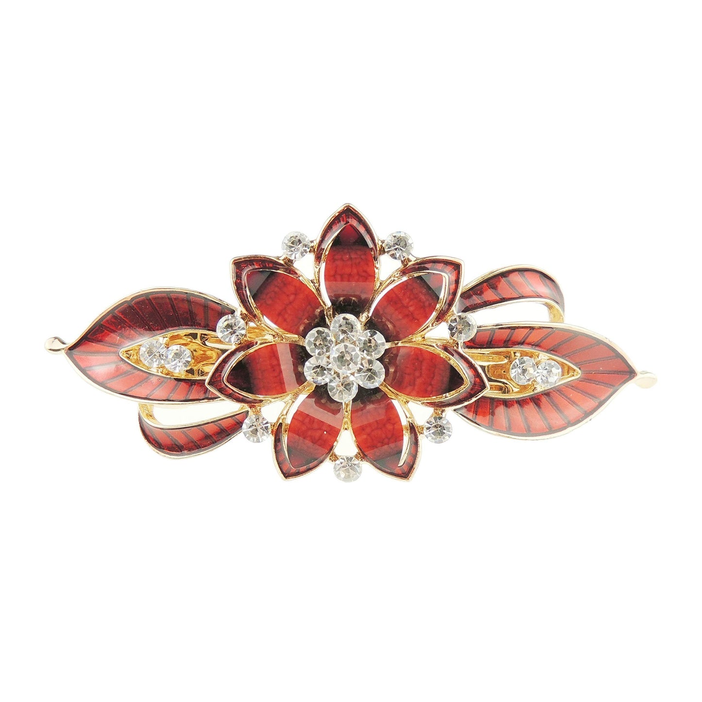 Womens Girls Crystal Rhinestone Diamante Wedding Birthday Party Evening Ponytail Fine Medium Hair Accessories Occasion Barrette Hairpin Grip French Spring Clip Metal Enamel Star Flower Rose