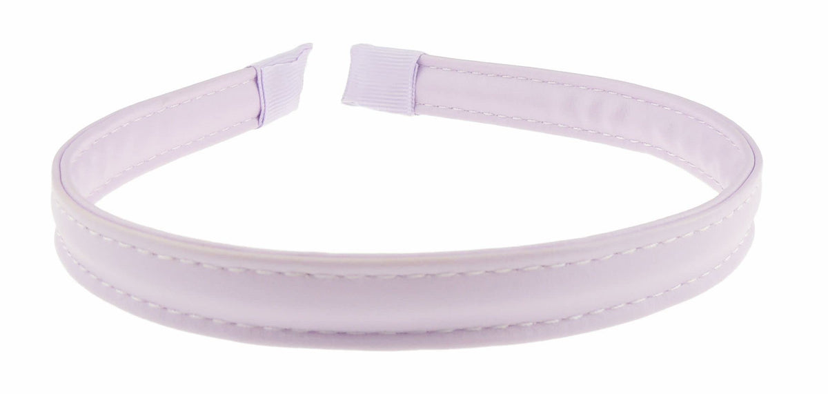 Ladies Leather Look Narrow Stitched Edge Headband Alice Band