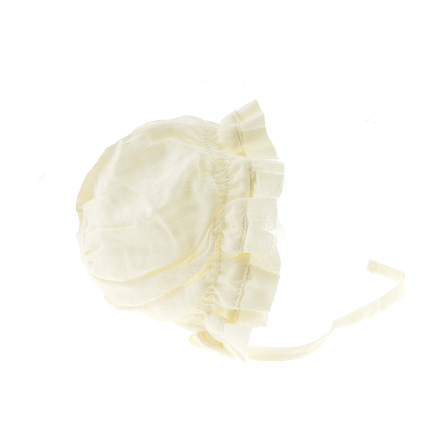 Cute Baby Girls Kids Babies Newborn Infants Childrens Soft Cotton Ruffle Plain Pattern Poke Retro Cloche Cap Beanie Bucket Summer Beach Sunhat Sun Protection Hat 0 3 6 Months(Cream Ruffle)