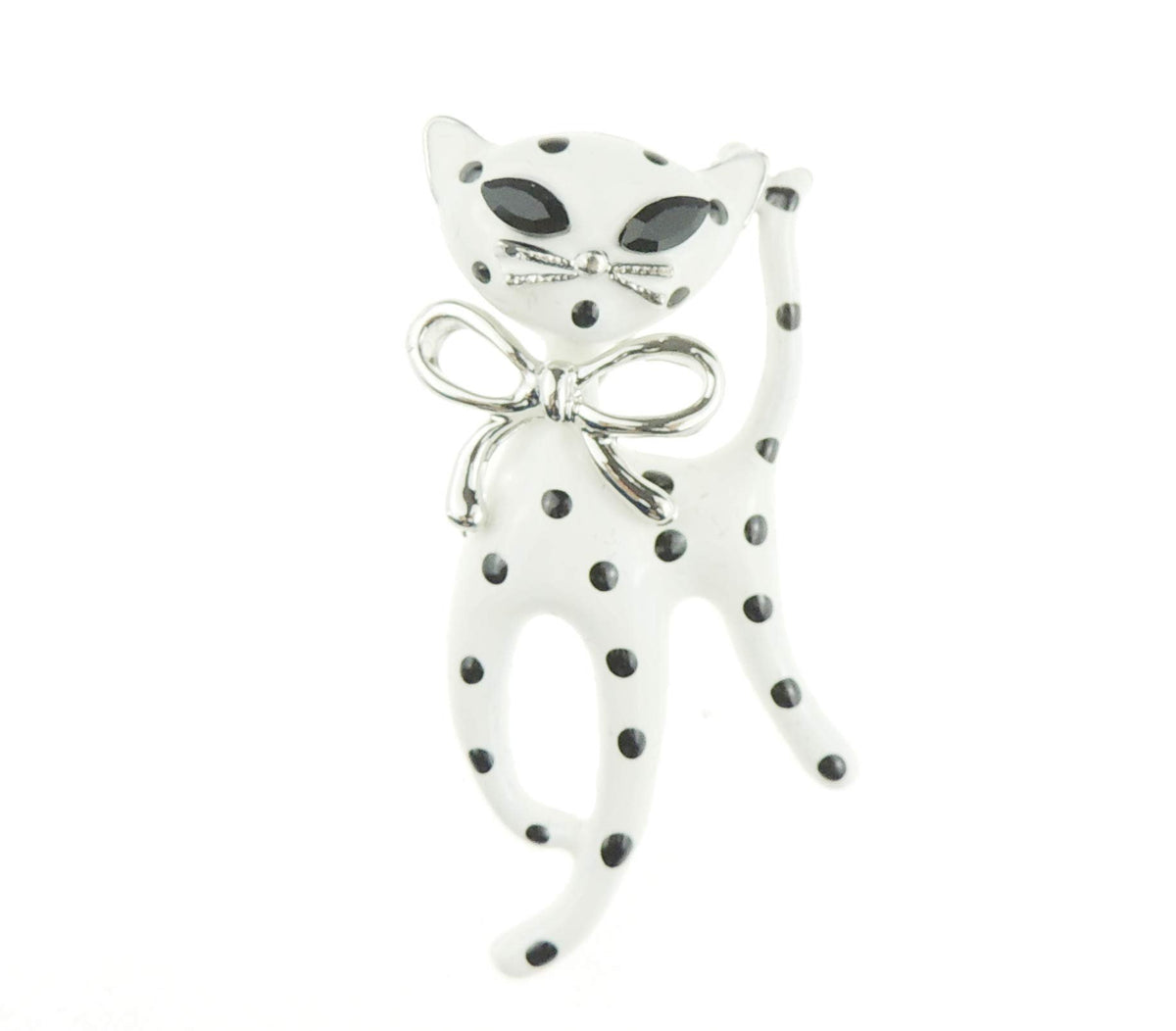 Cute Womens Wedding Christmas Birthday Gift Coat Scarf Coat Jacket Shawl Mother Groom Bride Diamante Crystal Brooch Badge Breastpin Corsage Pin Enamel Bow Panther Cat Kitten Kitty (Blue)
