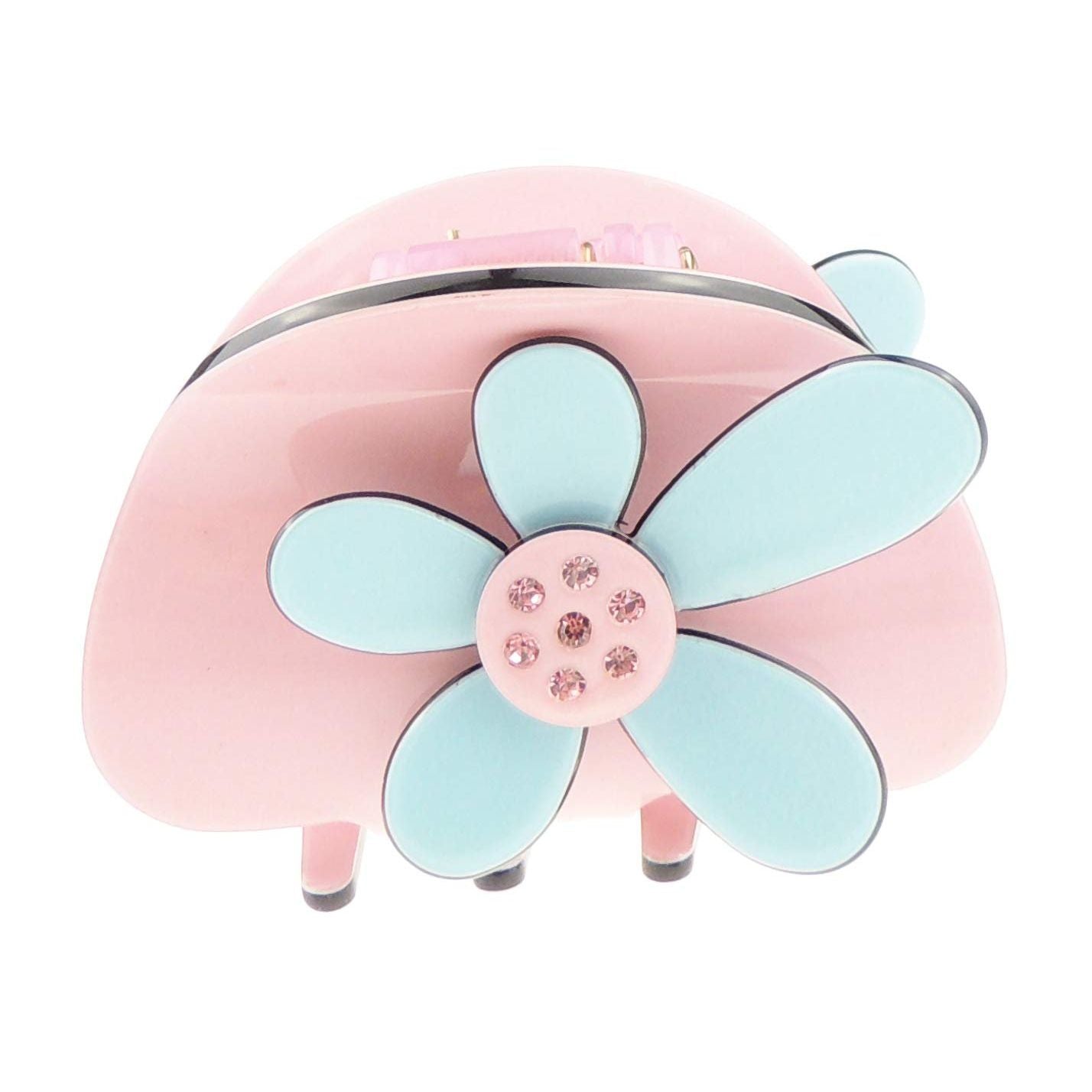 Women Girls Wave Jaw Clip Octopus Clamp Grip Bridal Wedding Party School Everyday Styling Tool Fine Thin Hair Accessories Butterfly Claw Small 6cm Roses Daisy Floral Flowers (Big Candy Turquoise)