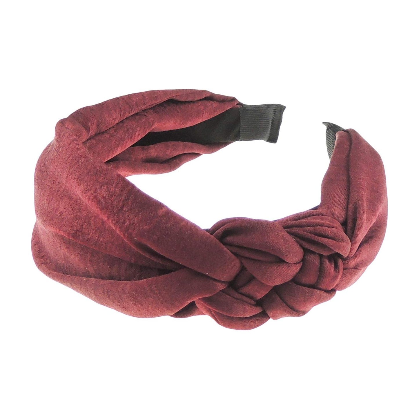 Pretty Satin Chiffon Side Triple Knotted Braid Draped Headband Alice Band (Navy)