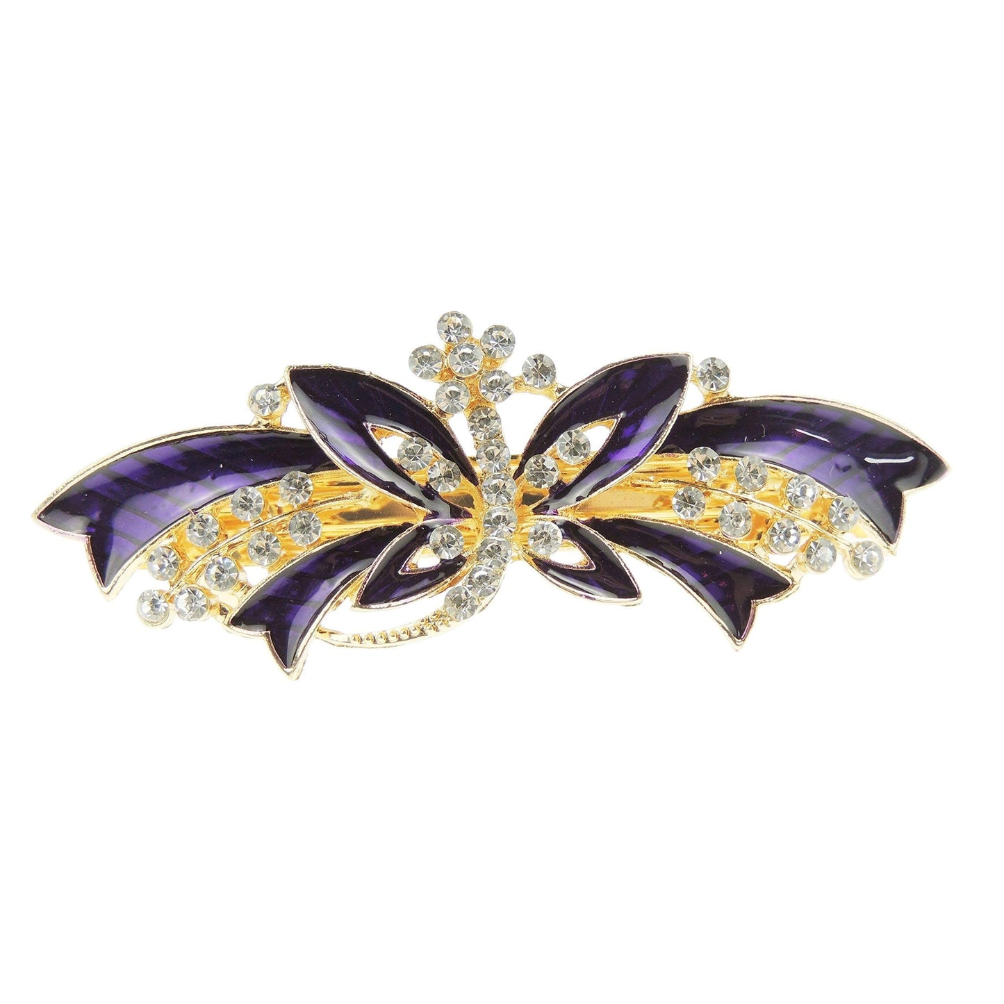 Womens Girls Crystal Rhinestone Diamante Wedding Birthday Party Evening School Ponytail Fine Medium Hair Accessories Occasion Barrette Hairpin Grip French Spring Clip Enamel Butterfly