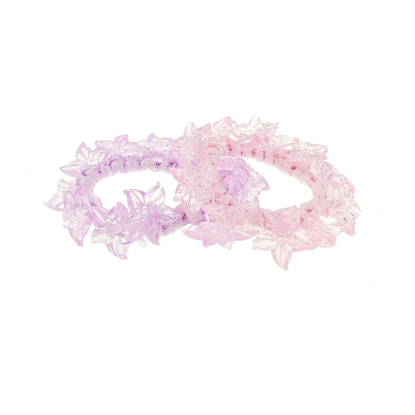 Pastel Sleep Christmas Birthday Wedding Bridesmaid Party Ponio Tie Elastic Accessories Bobbles Ponytail Holder Band Hair Scrunchie Princess Ballet Beaded Flower School SET of 2