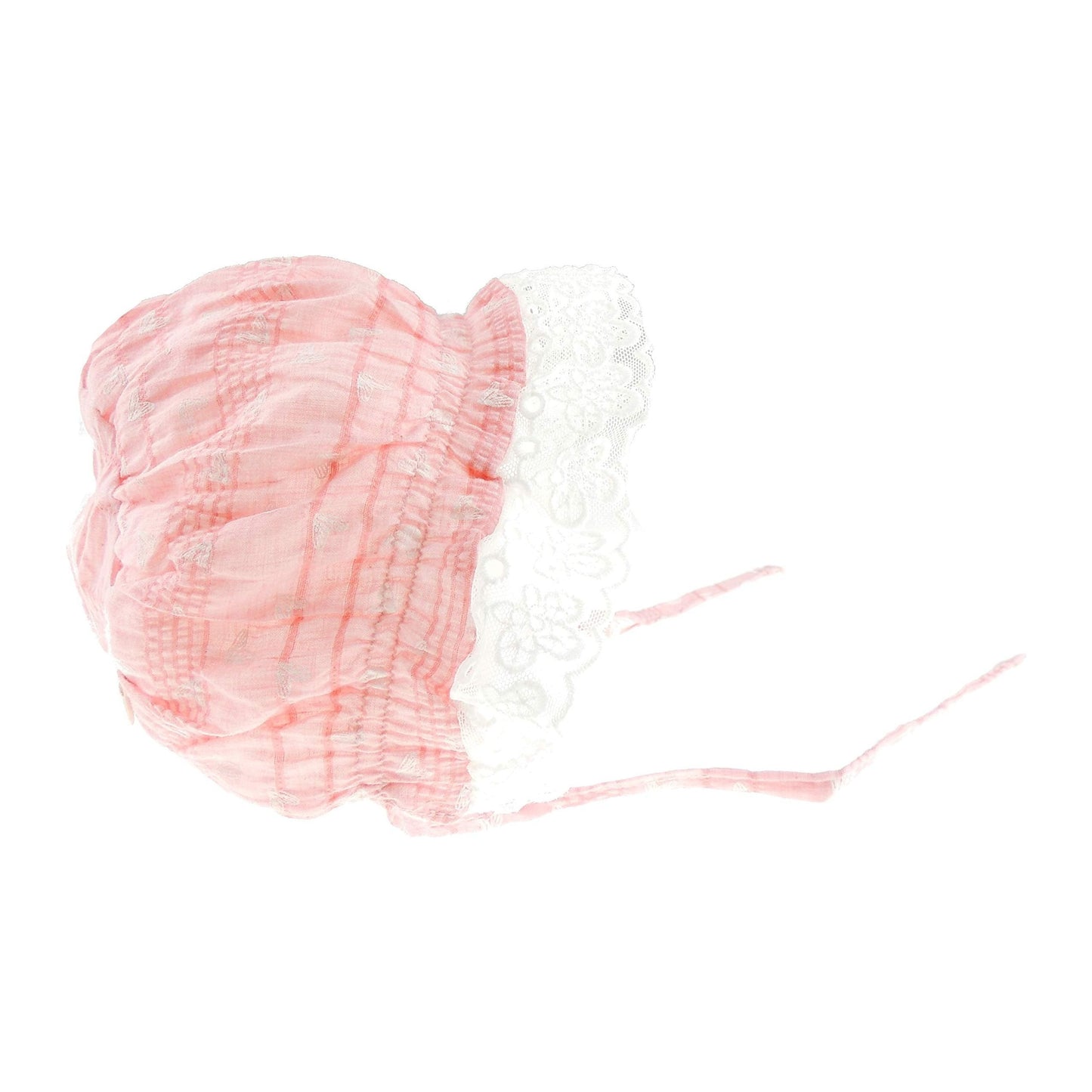 Glamour Girlz Baby Girls Heart Lace Flower Embroidered Summer Occasion Bonnet Newborn to 3 Months