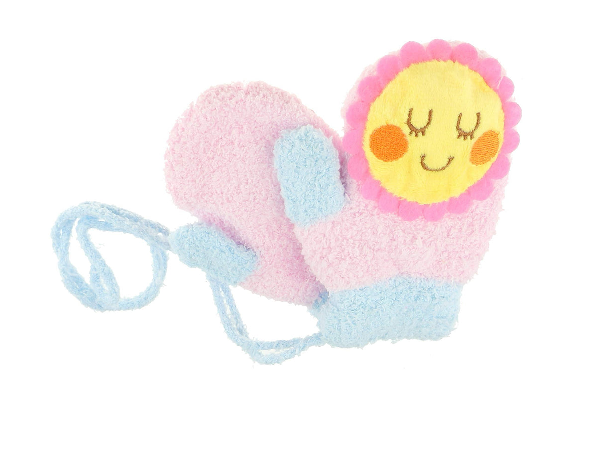 Soft Baby Girls Boys Kids Toddler Children Babies Knit Fleece Thermal Warm Winter Outdoor Chain String Gloves Soft Feather Animal Mitts Mittens 1 2 Years (