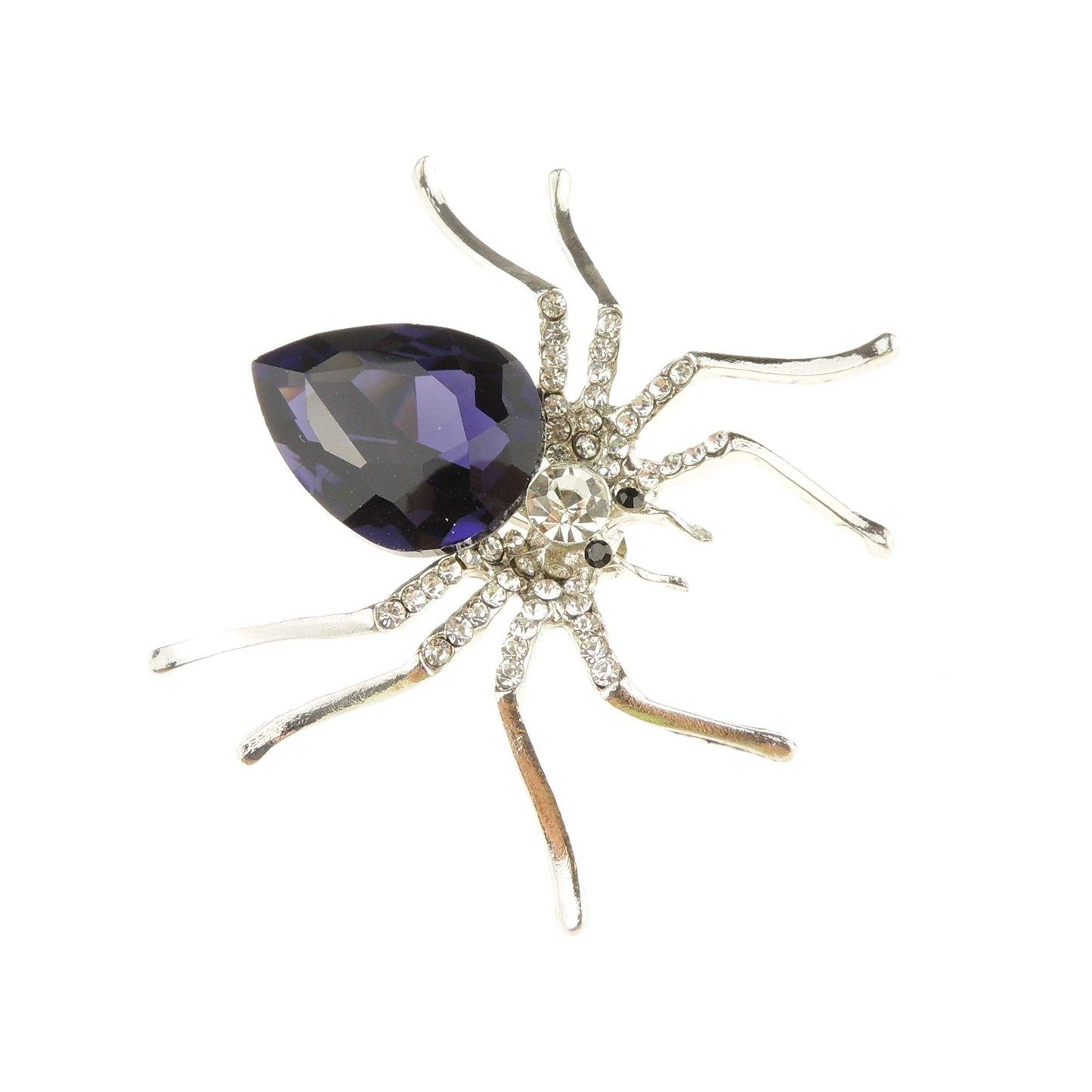 Sparkly Womens Christmas Party Birthday Gift Saree Scarf Diamante Rhinestone Crystal Fancy Dress Bling Brooch Badge Breastpin Corsage Pin Halloween Animal Insect Spider Boxed