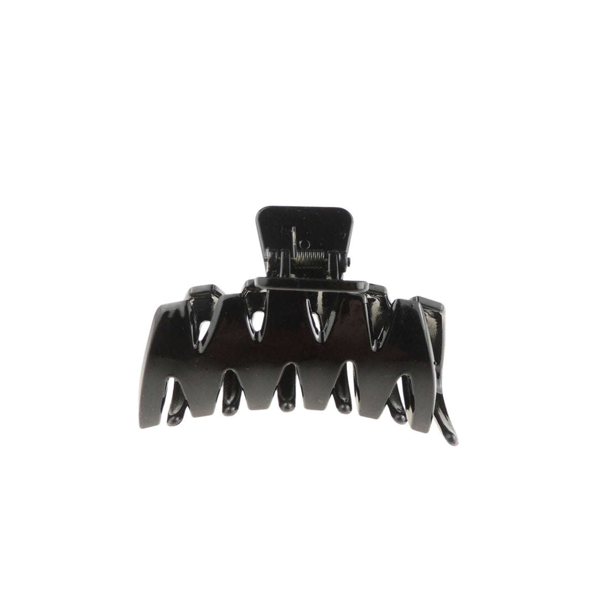 Women Girls Black Gloss Bridal Wedding Evening Party Styling Fine Thin Hair Accessories Butterfly Claw Jaw Clip Octopus Clamp Grip 8cm Zig Zag Lines
