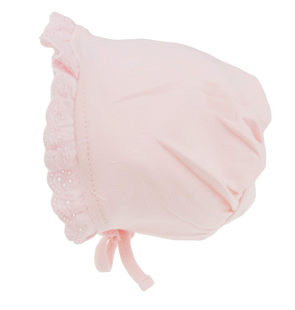 Glamour Girlz Baby Girls Holiday Accessories Essential Soft Cotton Summer Bucket Bonnet Cap Cloche Hat Bow and Tie Ups Newborn 0-3 Months 3-6 Months Pink White