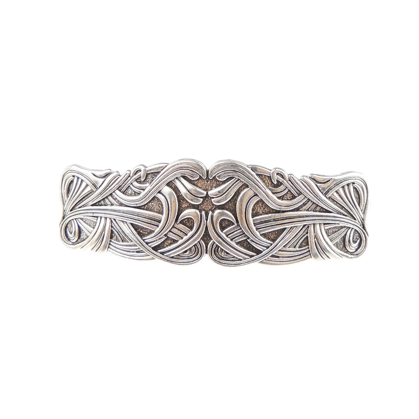 Vintage Look Womens Girls Wedding Bridal Party Evening Ponytail Fine Hair Accessories Occasion Barrette Hairpin Grip French Metal Spring Clip Viking Nordic Celtic Knot Swirls (Silver Tone)