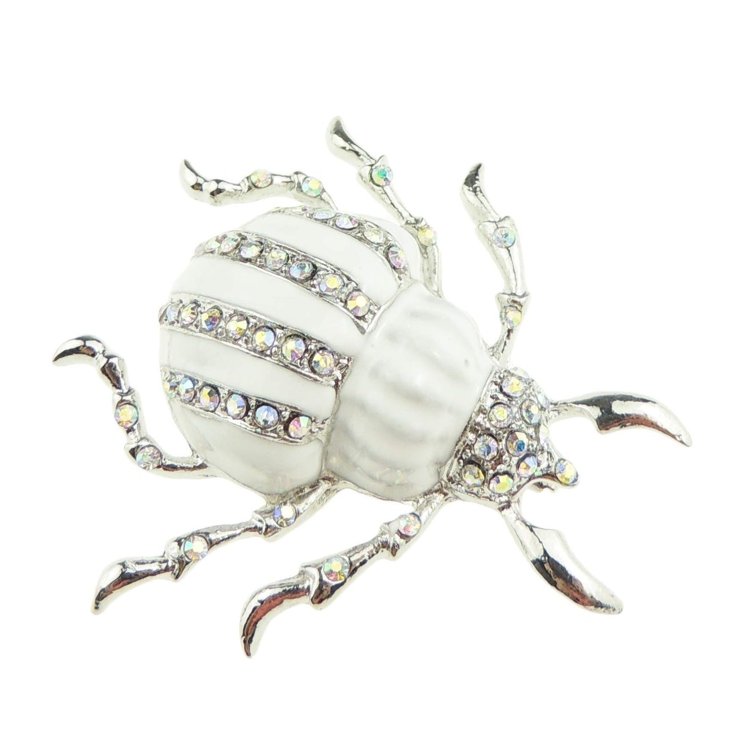 Sparkly Womens Party Wedding Dress Christmas Birthday Saree Scarf Lapel Diamante Bling Crystal Brooch Badge Breastpin Corsage Pin Enamel Insect Bug Beetle Critter