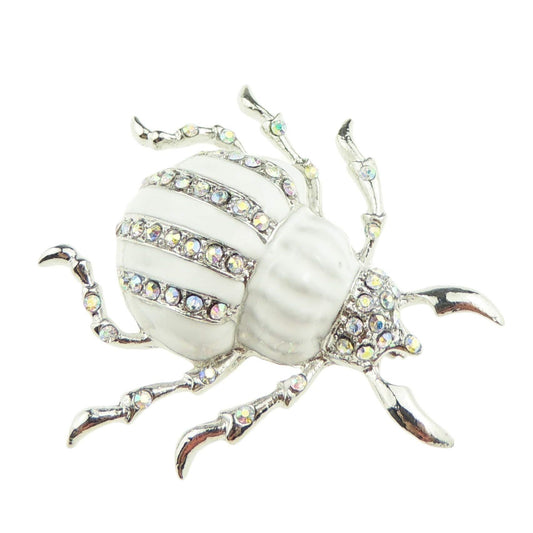 Sparkly Womens Party Wedding Dress Christmas Birthday Saree Scarf Lapel Diamante Bling Crystal Brooch Badge Breastpin Corsage Pin Enamel Insect Bug Beetle Critter