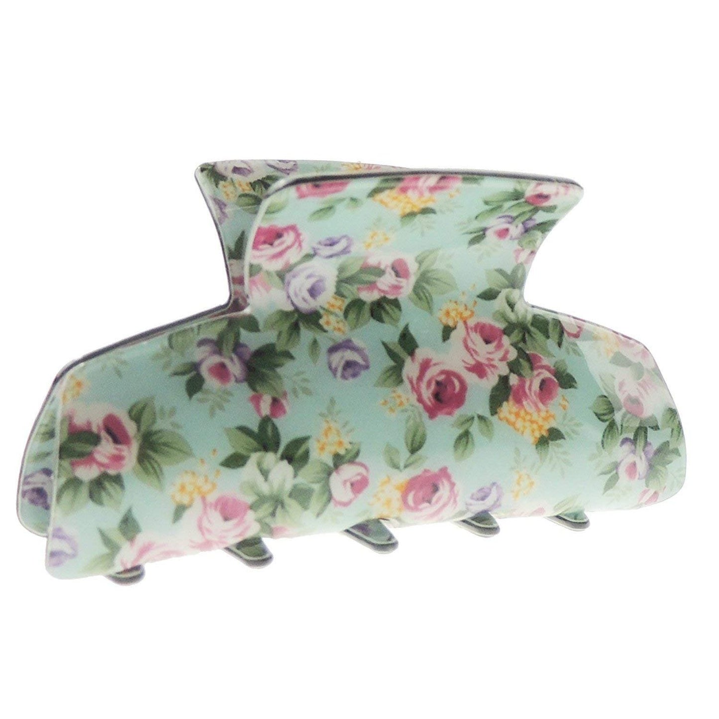 Womens Girls Strong Bridal Wedding Party Bridesmaid Birthday Hair Accessories Bulldog Crab Octopus Jaw Medium Butterfly Grip Hair Claw Clamp Clip Square Rectangle Floral English Garden Print
