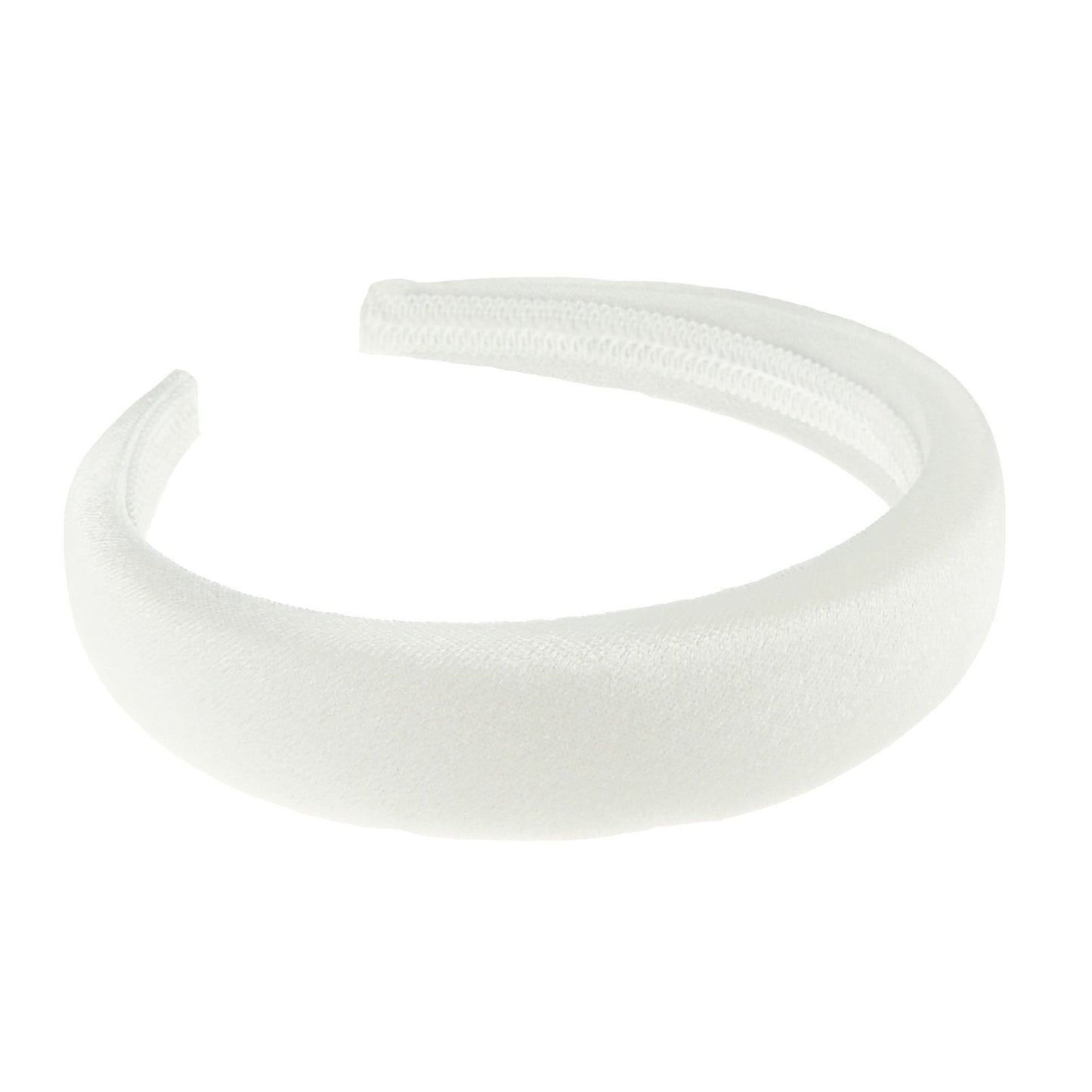 Womens Luxury Slightly Padded Puffy Velvet Flat Winter Evening Wedding Party Birthday Bridal Christmas Birthday Bridesmaid Headband Alice Band Hair Accessories Hairband (White, One Size)