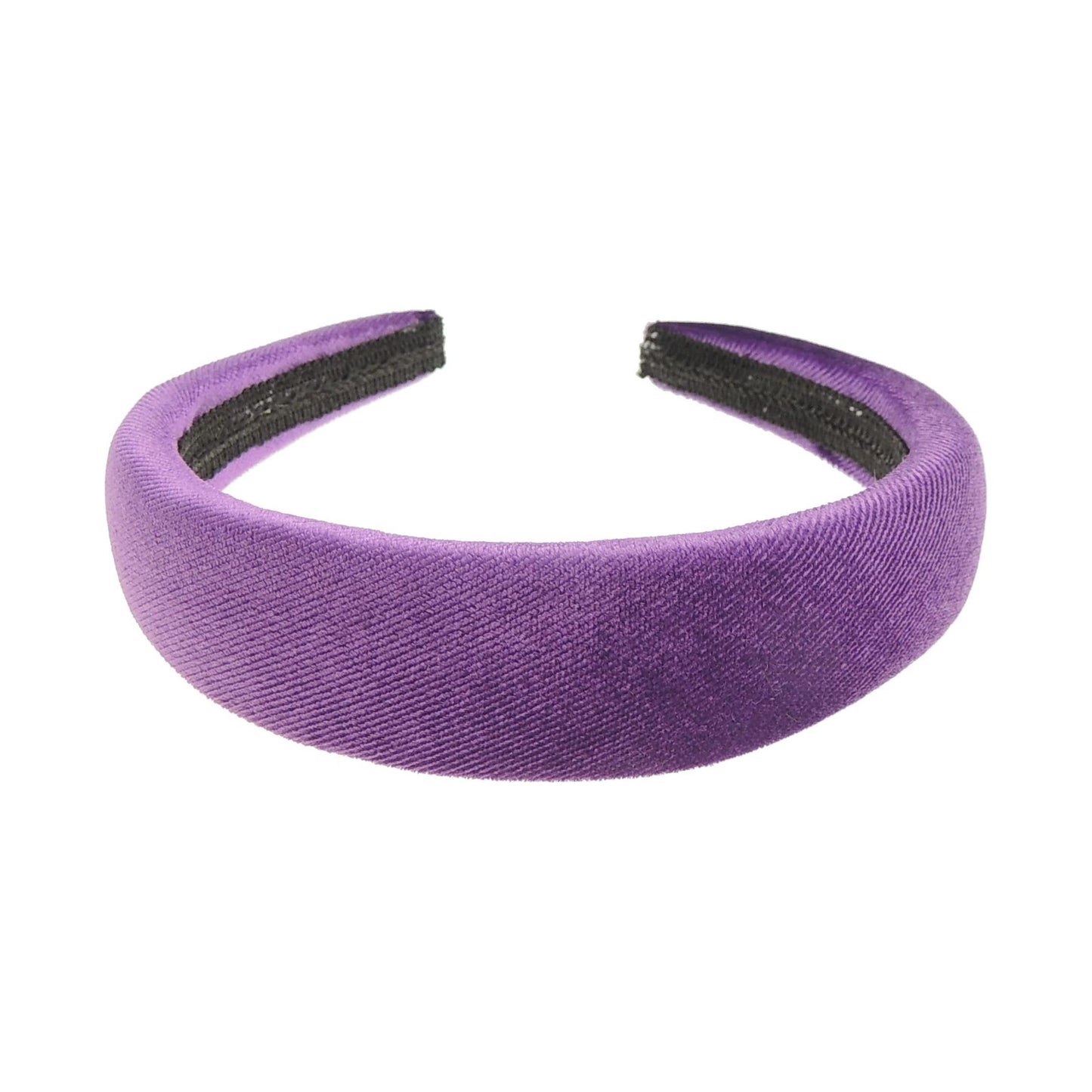 Womens Luxury Slightly Padded Puffy Velvet Flat Winter Evening Wedding Party Birthday Bridal Christmas Birthday Bridesmaid Headband Alice Band Hair Accessories Hairband (Purple, One Size)