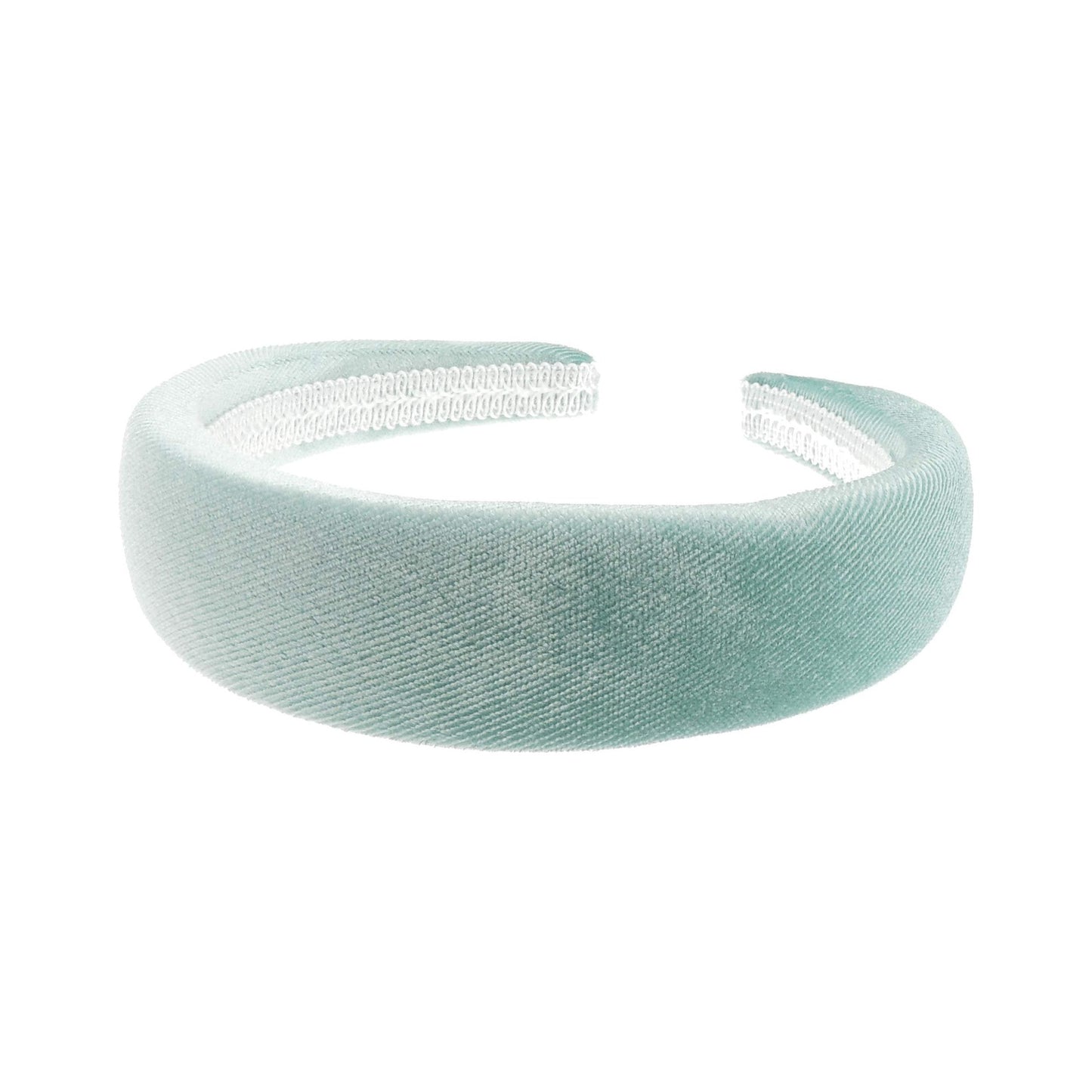 Womens Luxury Slightly Padded Puffy Velvet Flat Winter Evening Wedding Party Birthday Bridal Christmas Birthday Bridesmaid Headband Alice Band Hair Accessories Hairband (Sea Green, One Size)