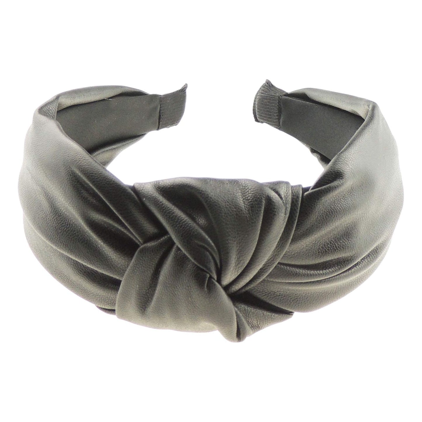 Womens Vegan Faux Leather Wide Top Knot Fabric Turban Evening Boho Retro Funky Vintage Headband Alice Band Hair Hairband For Christmas Birthday Wedding