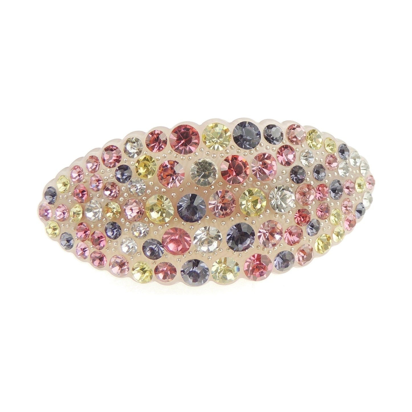 Ladies Chunky Diamante Large Stone 10cm Hair Barrette 3D Oval