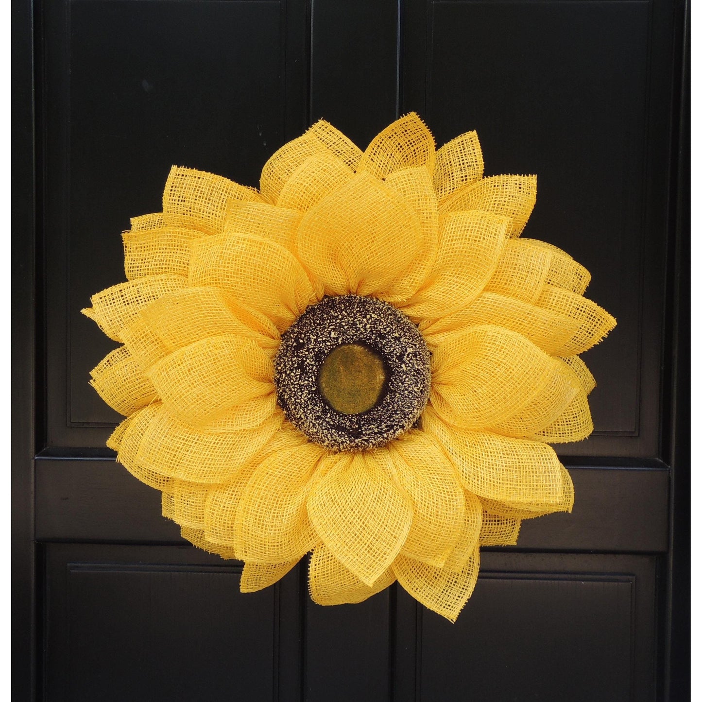 Yellow Sunflower Front Door Wreath Outdoor Summer Fall Decor Flower Hanger Wall Decoration Housewarming Gift Welcome Autumn Farmhouse Rustic